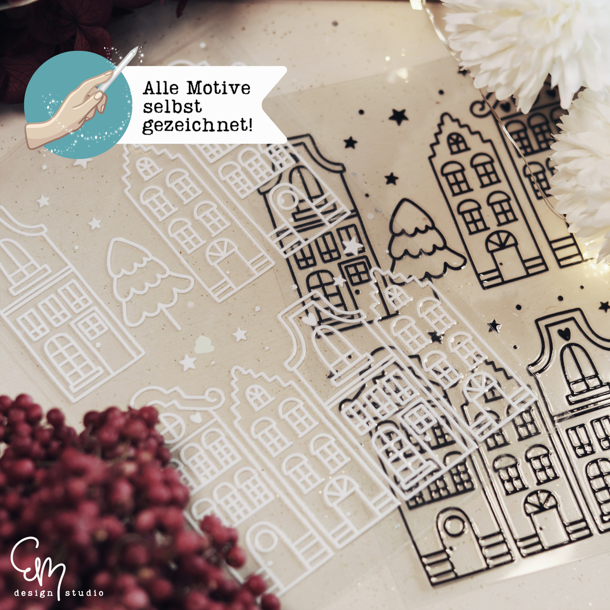 Rub On Sticker - Din A5 | DIN A6 - "Grachtenhäuschen" Ella Mattsson
