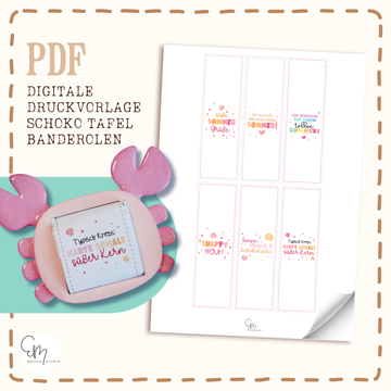PDF Druckvorlage - Banderolen für Mini Schokotafeln – passend für „Lenny Crabitz“