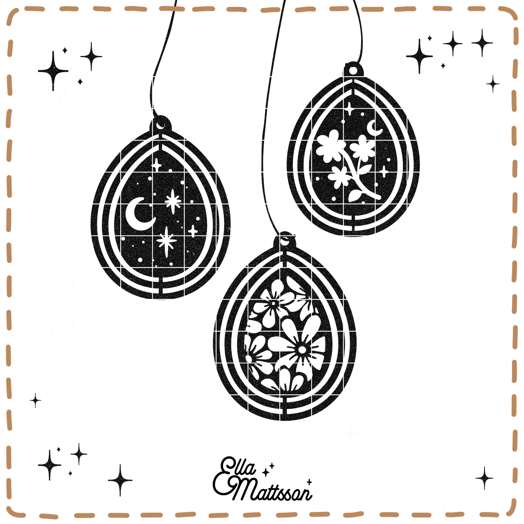 Plotterdatei Bundle - "Magical 3D Eier Angänger" - Ella Mattsson©