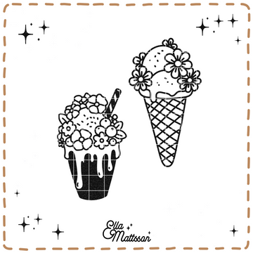 Plotterdatei Set - "Eiscreme mit Blumen" - Ella Mattsson©