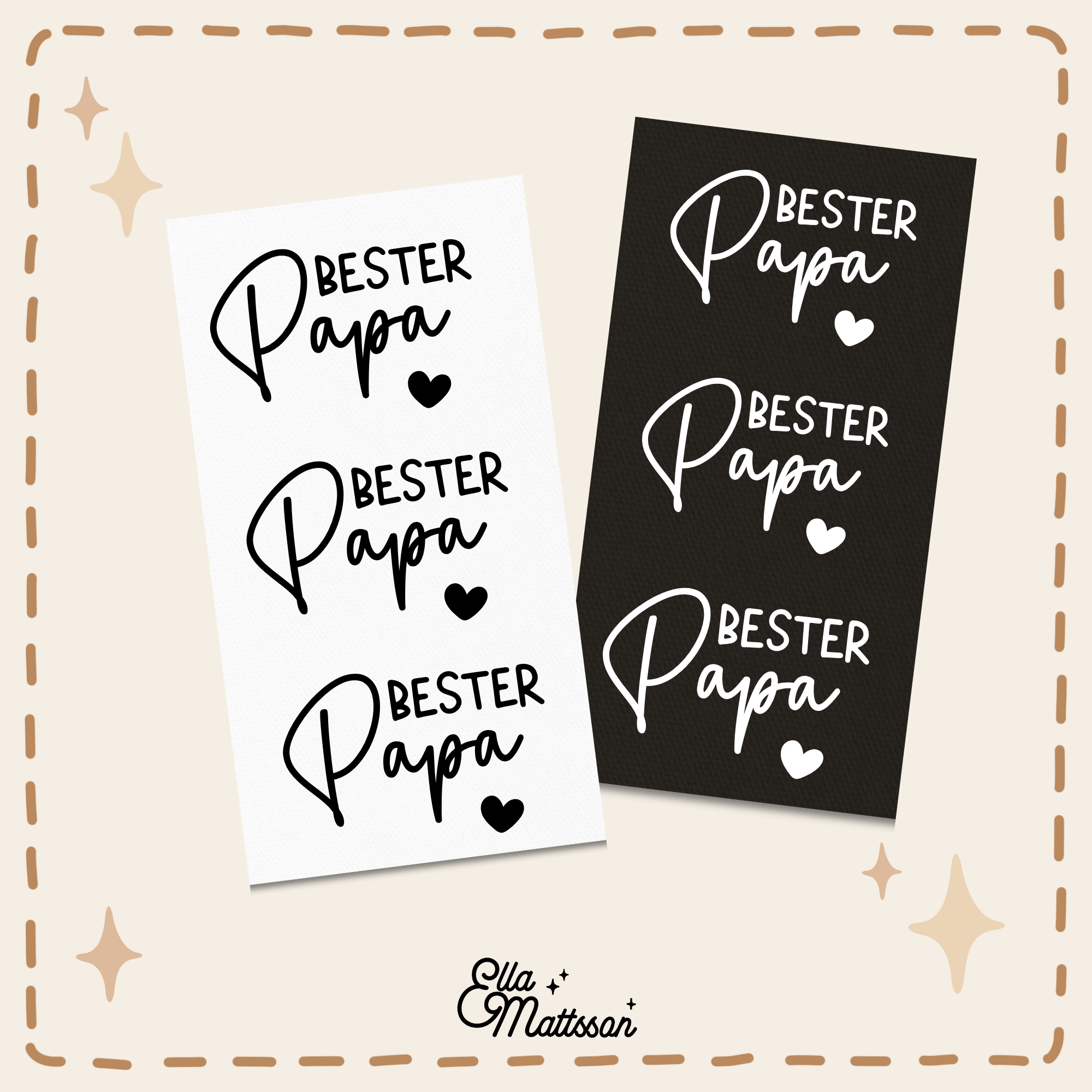 Rub On Sticker - "Bester Papa" - 3 Schriftzüge