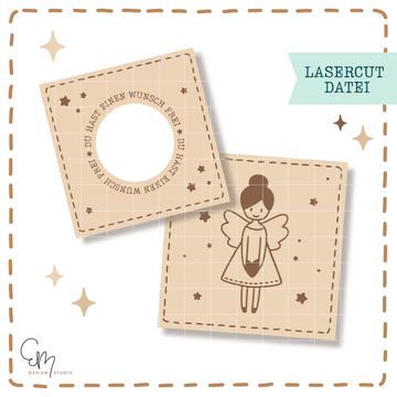 Lasercut Datei - Deckel für 4er Teelicht Schatulle "Engelchen"