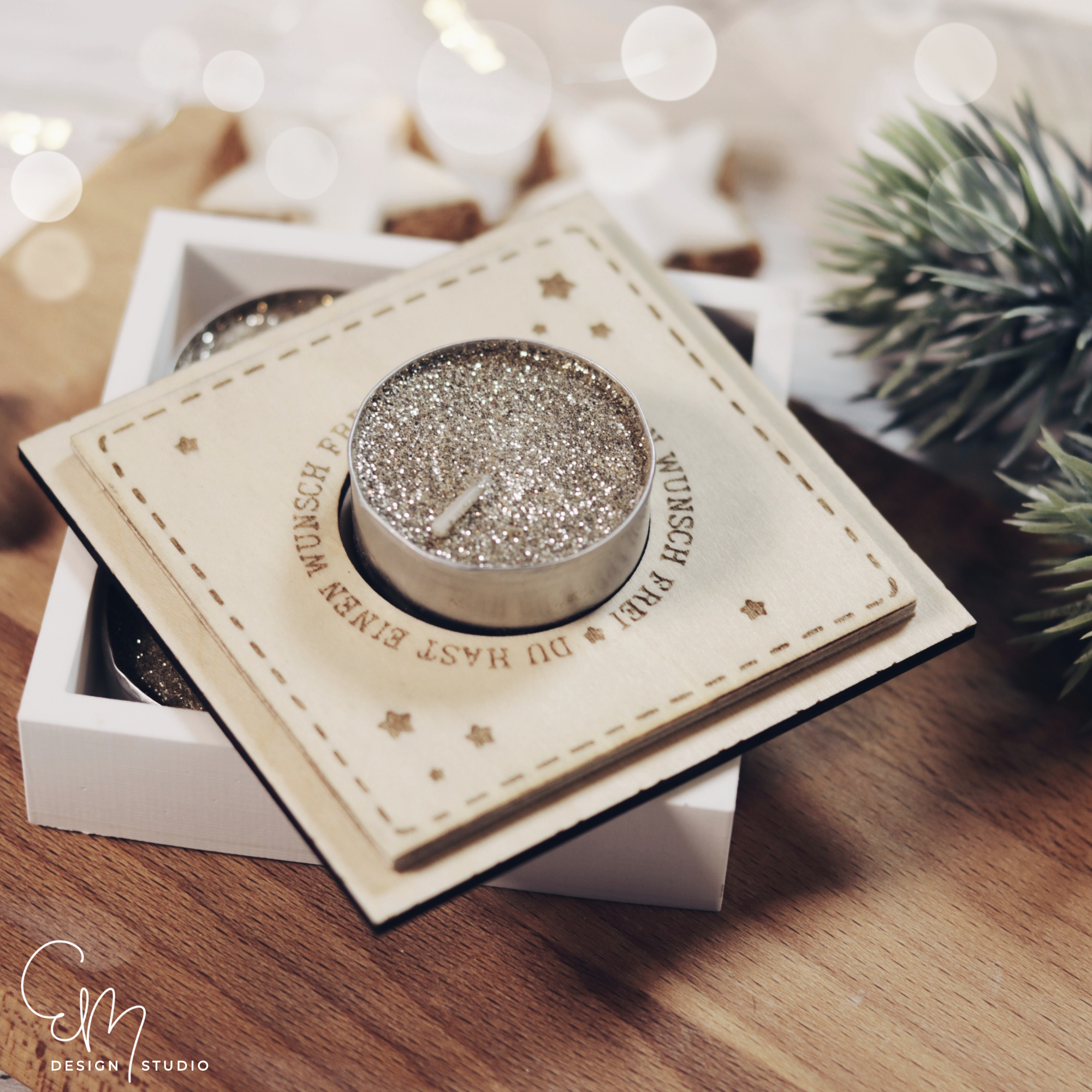 Lasercut Datei - Deckel für 4er Teelicht Schatulle "Engelchen"