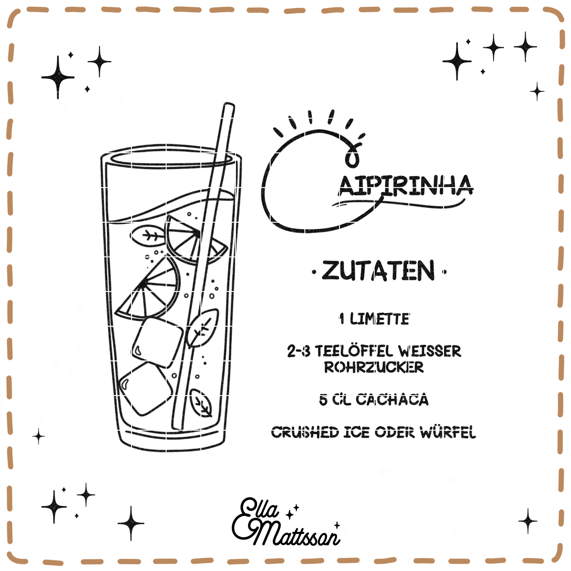 Plotterdatei - "Caipirinha Cocktail" - Ella Mattsson©
