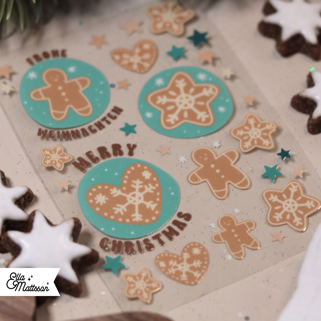 Rub On Sticker Din A6 - "Ginger Bread Cookies"