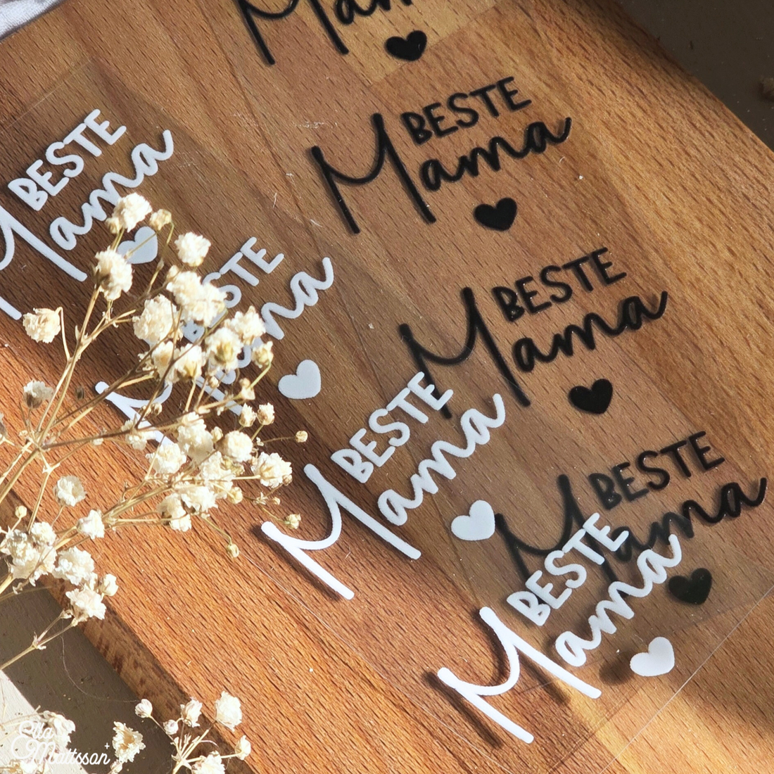 Rub On Sticker - "Beste Mama" - 3 Schriftzüge
