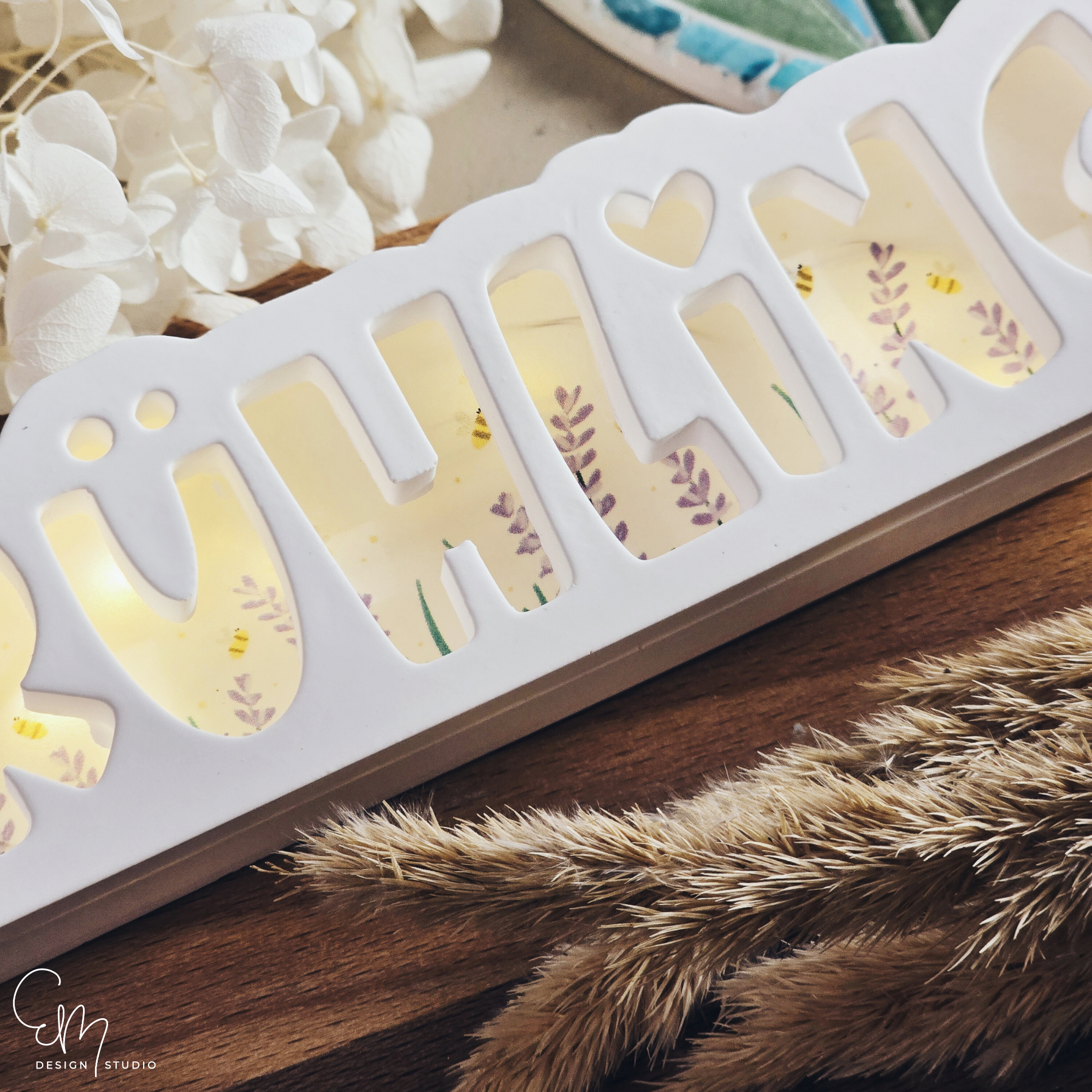 Silikonform - Beleuchtbarer Schriftzug "Frühling" + GRATIS Druckvorlage