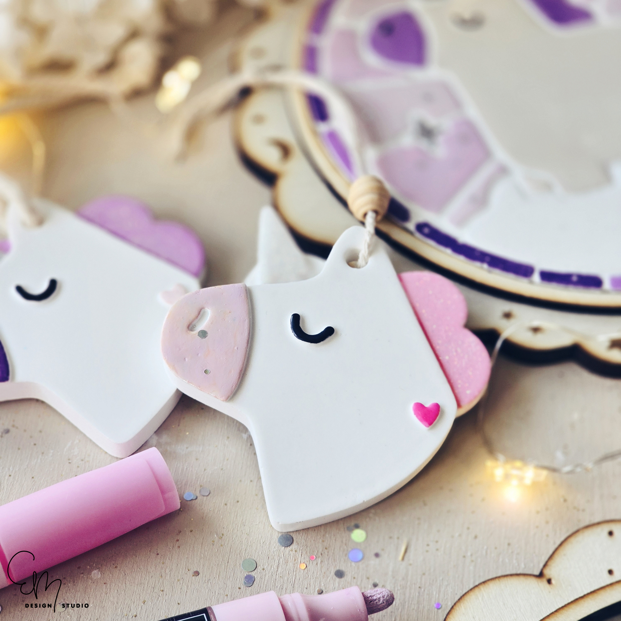 2er Set - Silikonformen Set "Anhänger Einhorn" Anhänger mit Einhorn und Regenbogen Motiv