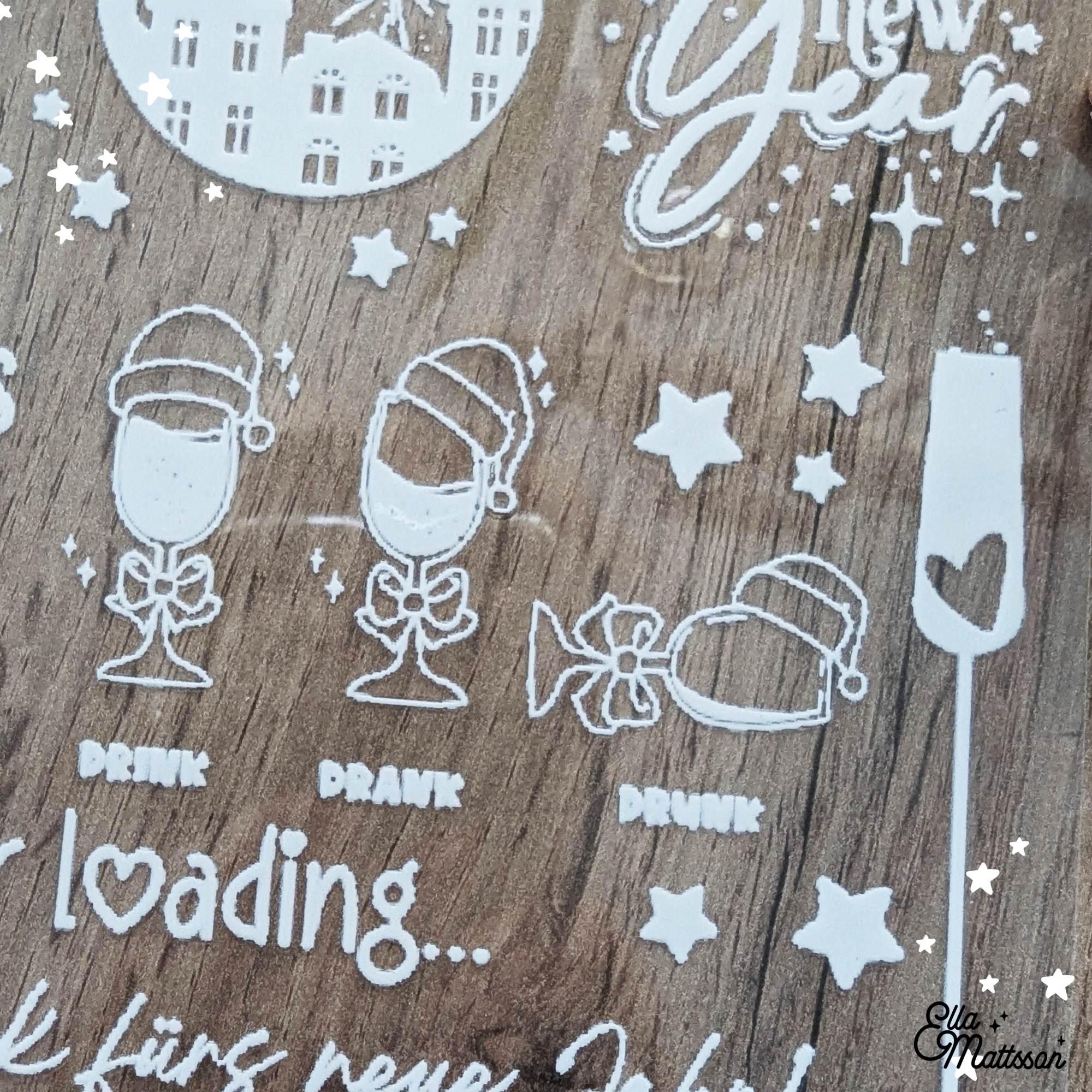 (B-WARE) Rub on Sticker "Frohes neues Jahr" - Ella Mattsson©