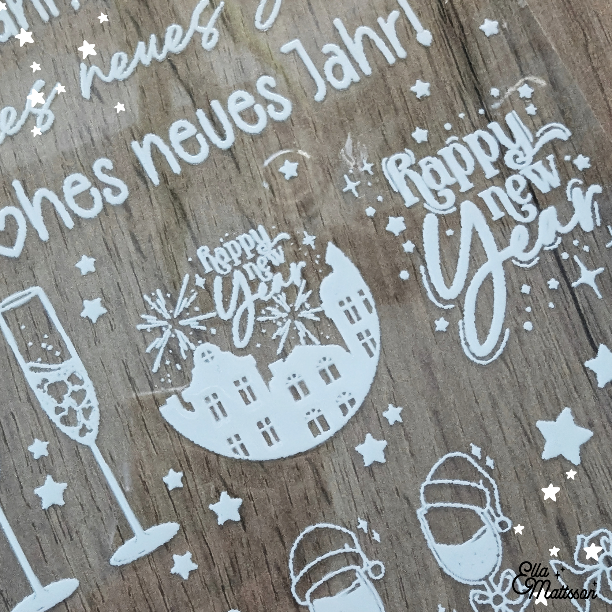 (B-WARE) Rub on Sticker "Frohes neues Jahr" - Ella Mattsson©