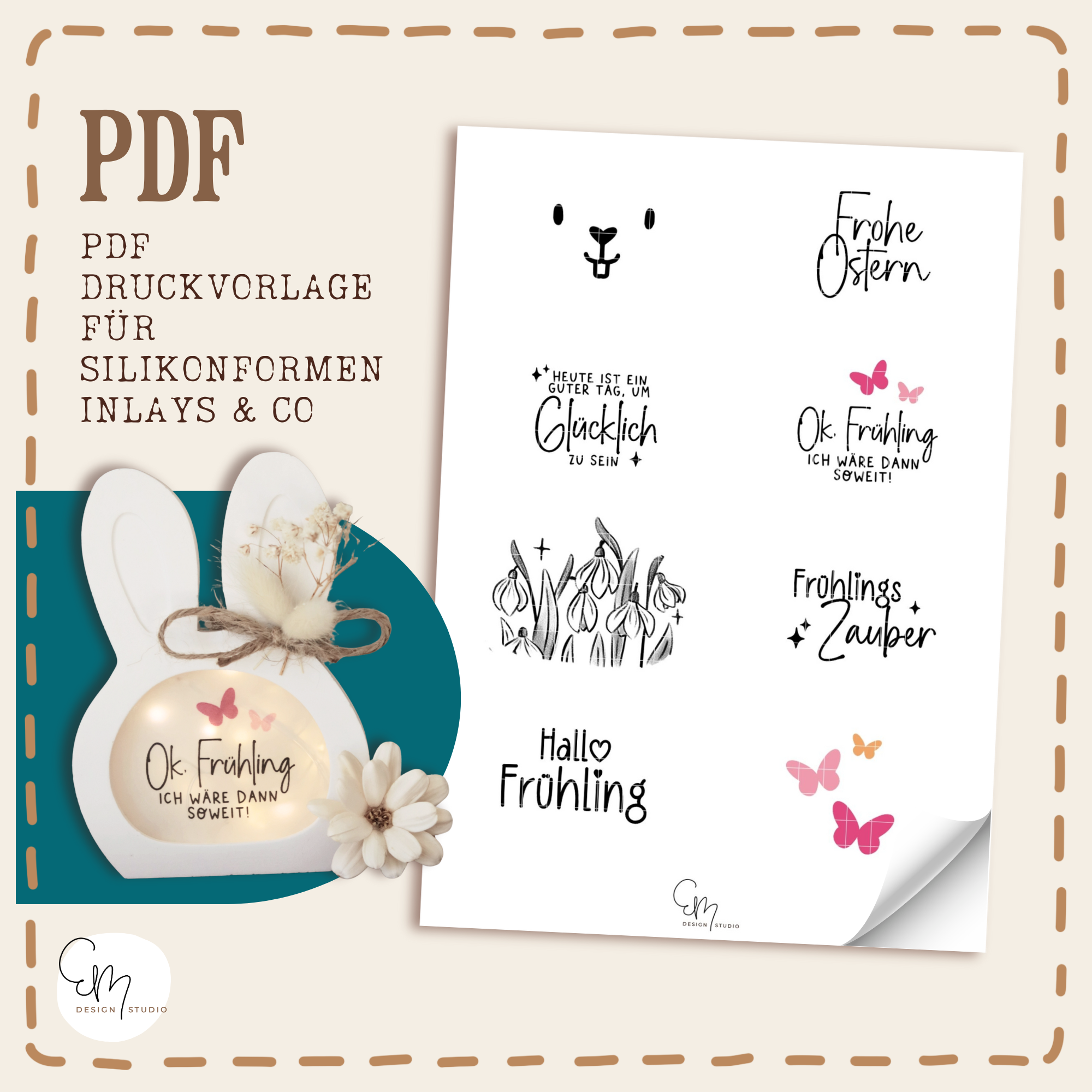 Druckvorlage für Silikonformen Inlays & co