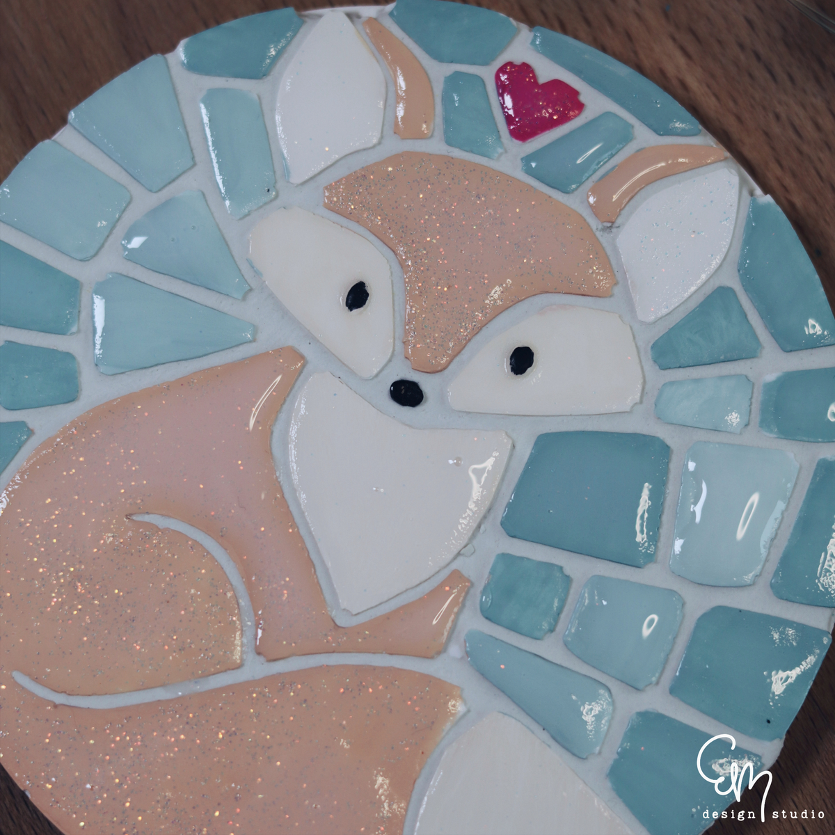Silikonform - Mosaik Tablett "S" - "Kleiner Fuchs" Ø 10cm