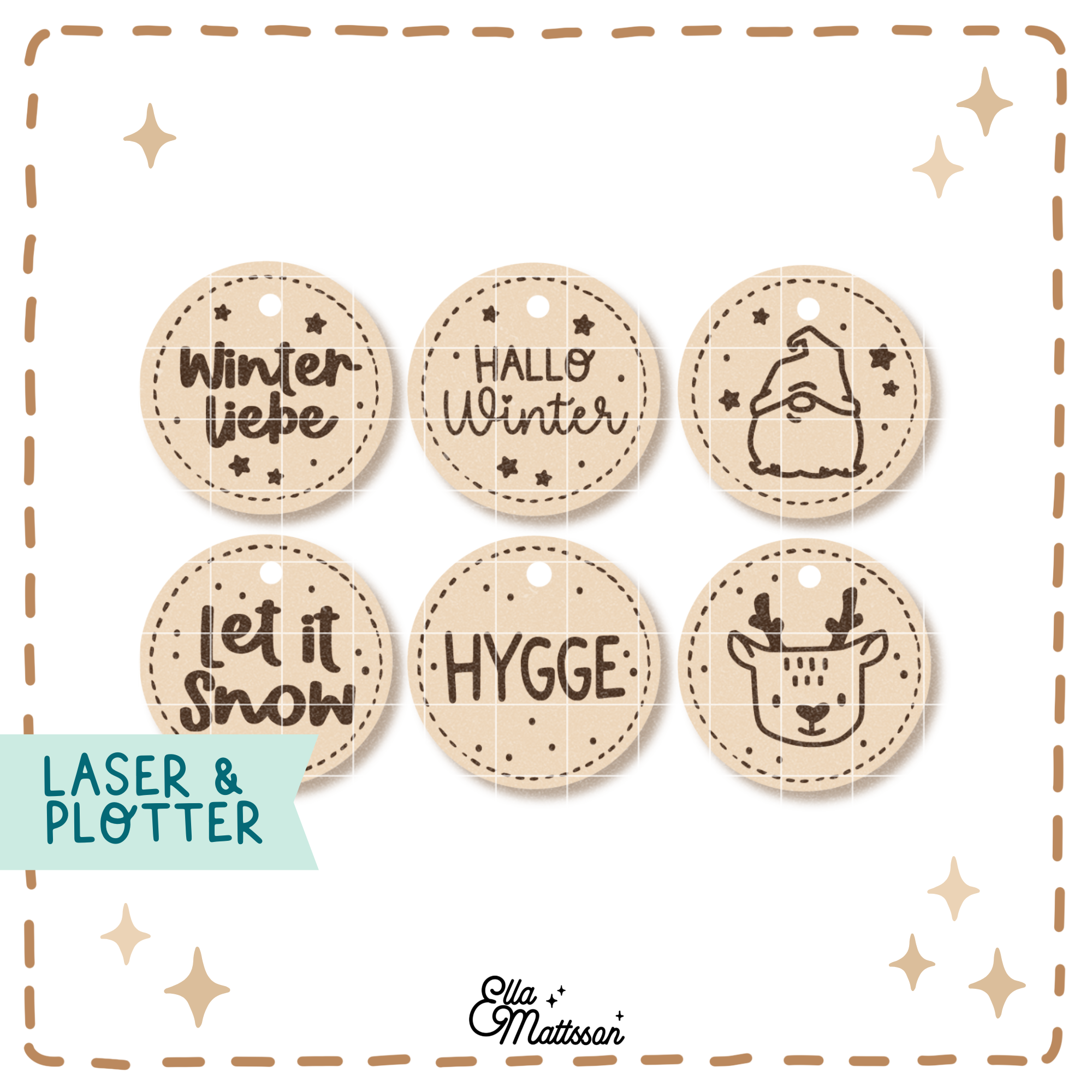 Lasercut Datei - Winterliche Anhänger No 1