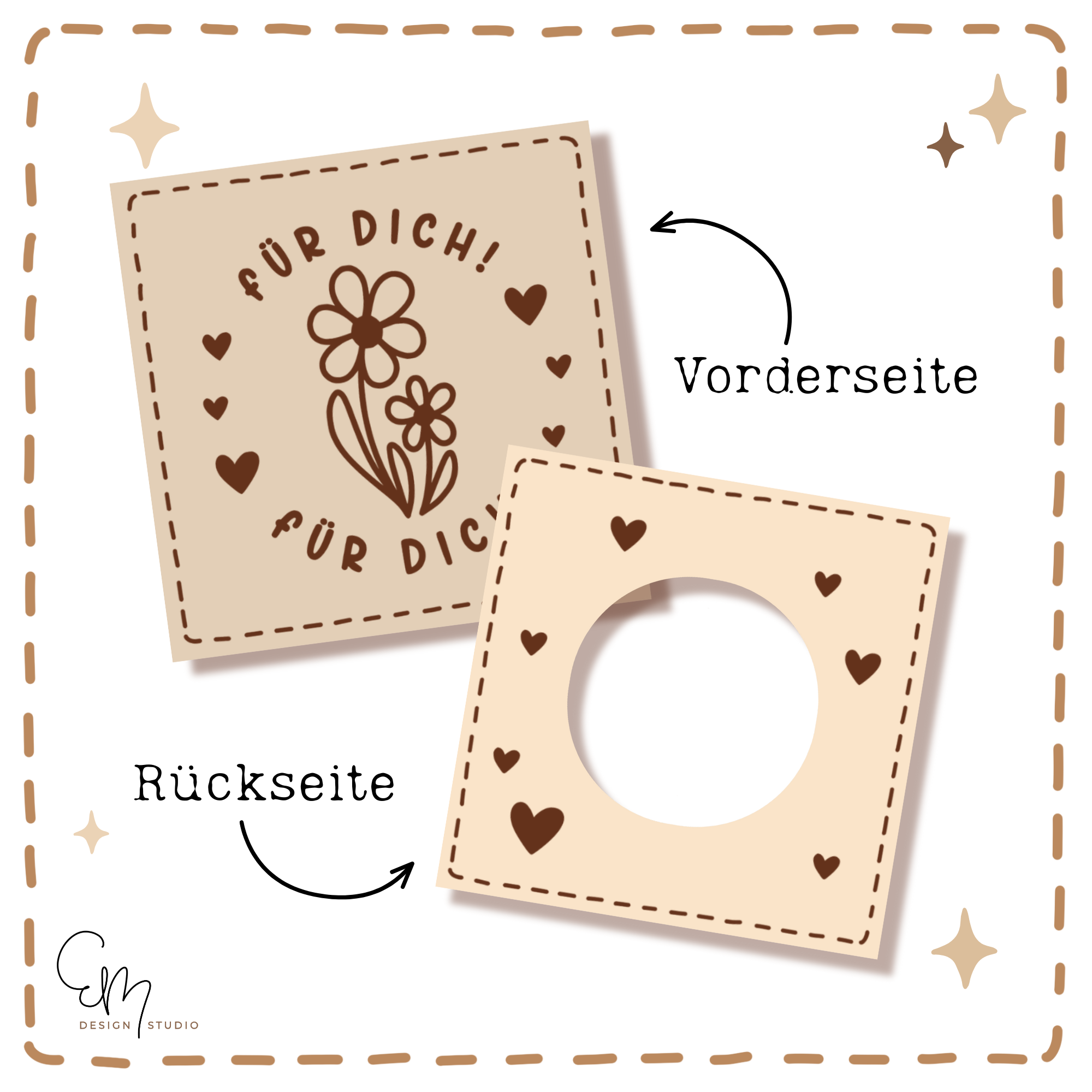 Gelaserter Deckel für 4er Teelichtschatulle "kleiner Blumengruß"