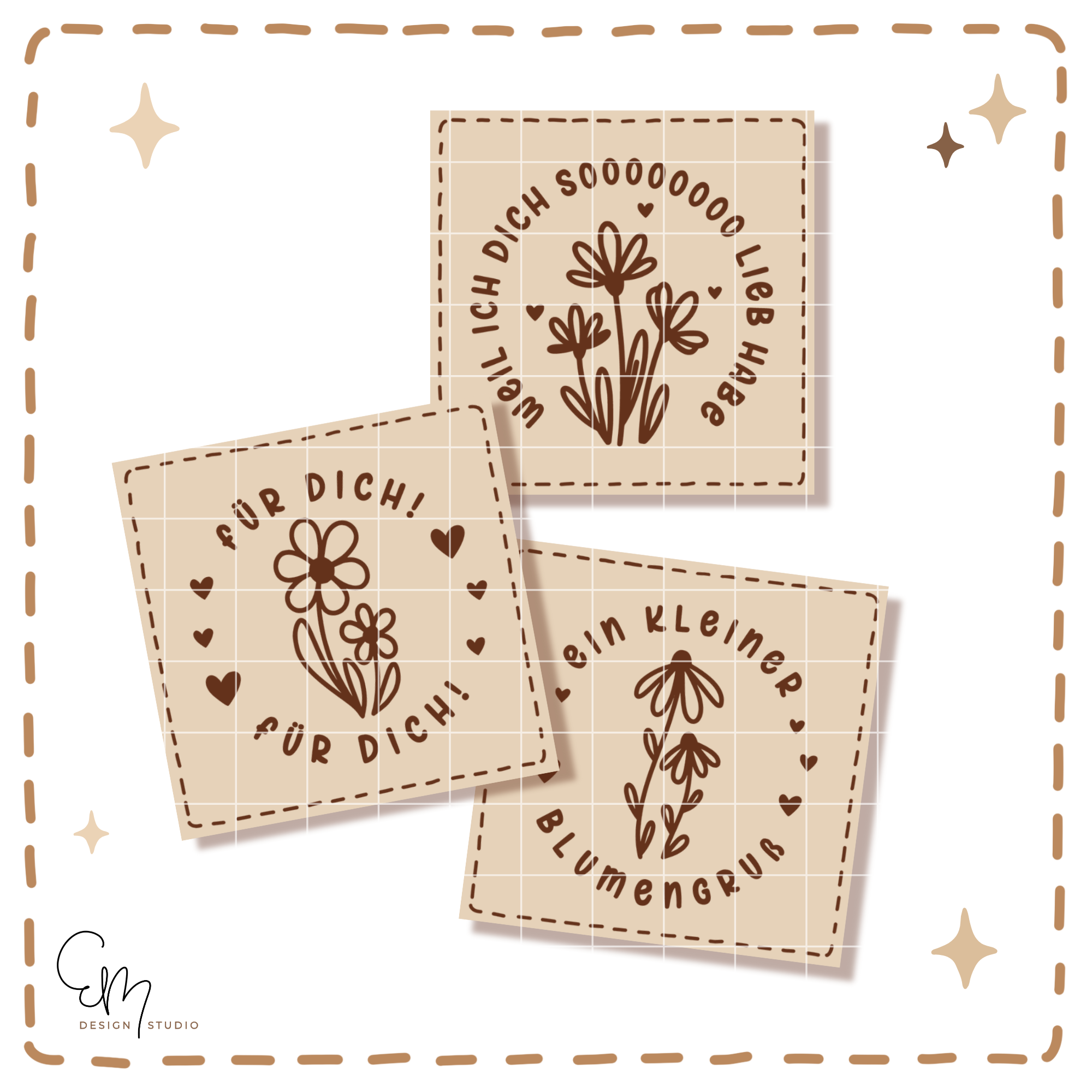 Gelaserter Deckel für 4er Teelichtschatulle "kleiner Blumengruß"