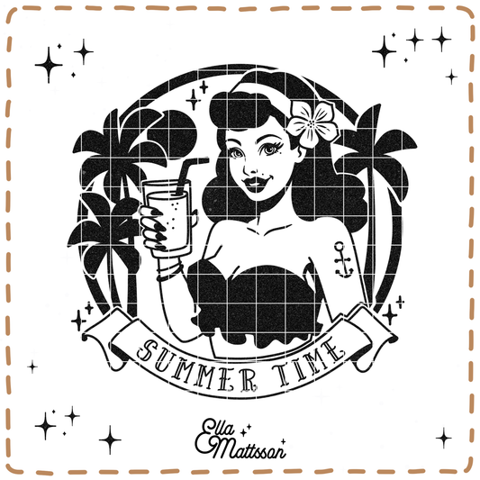 Plotterdatei - "Summertime Pin Up Girl" - Ella Mattsson©