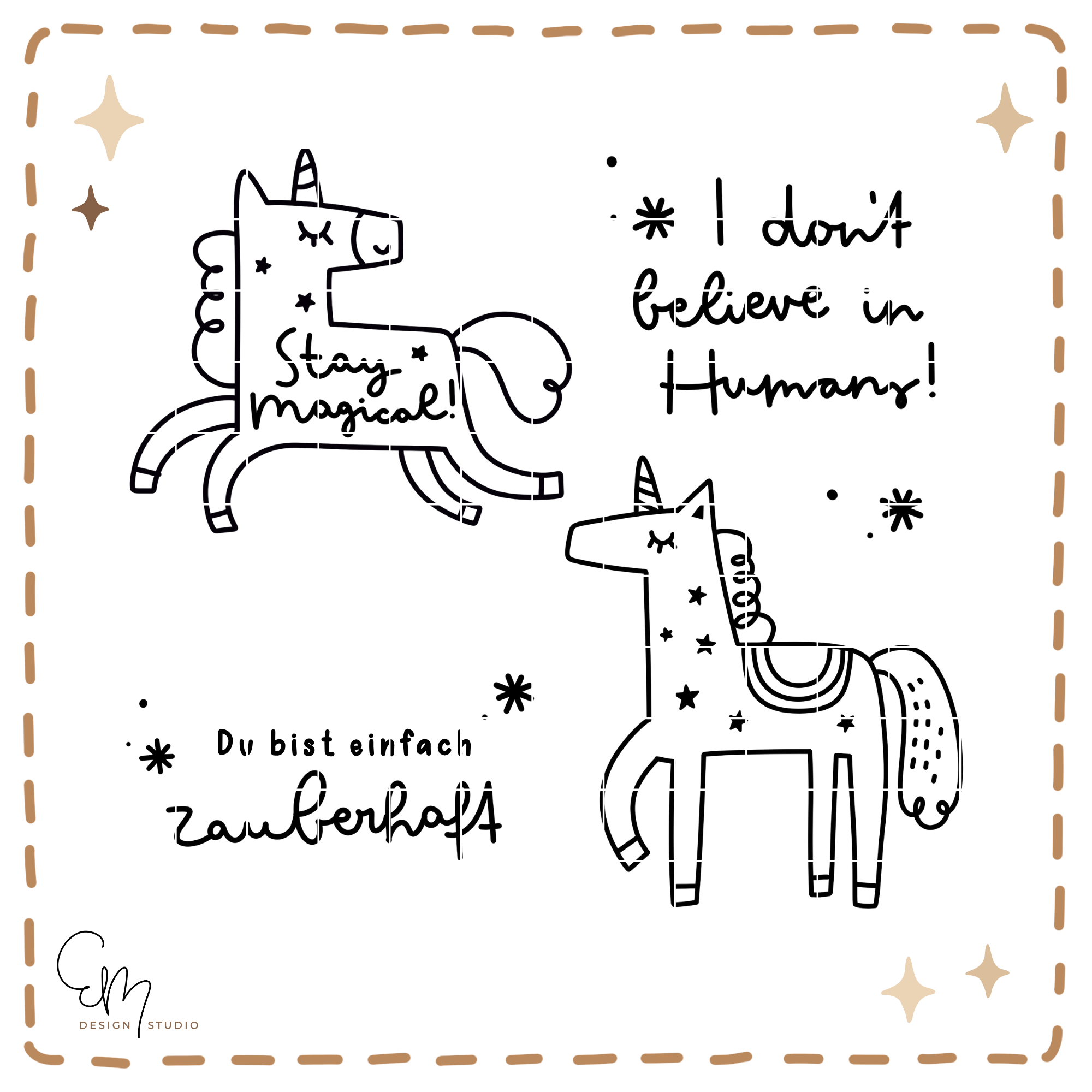 Plotterdatei - magische Einhörner + Xmas Bonus