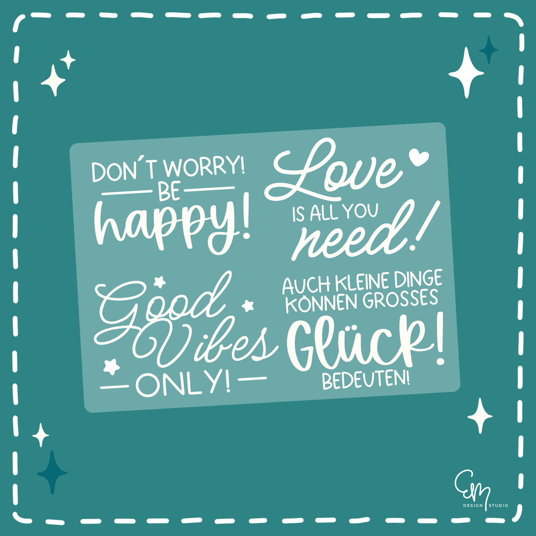 Rub On Sticker - Din A6 - "Good Vibes & Love“ – Sprüche Set