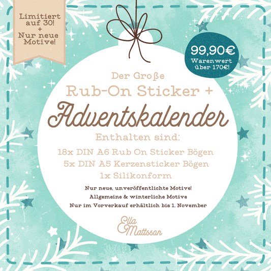 Adventskalender mit Rub On Stickern, Kerzensticker & Silikonform - Ella Mattsson© 2