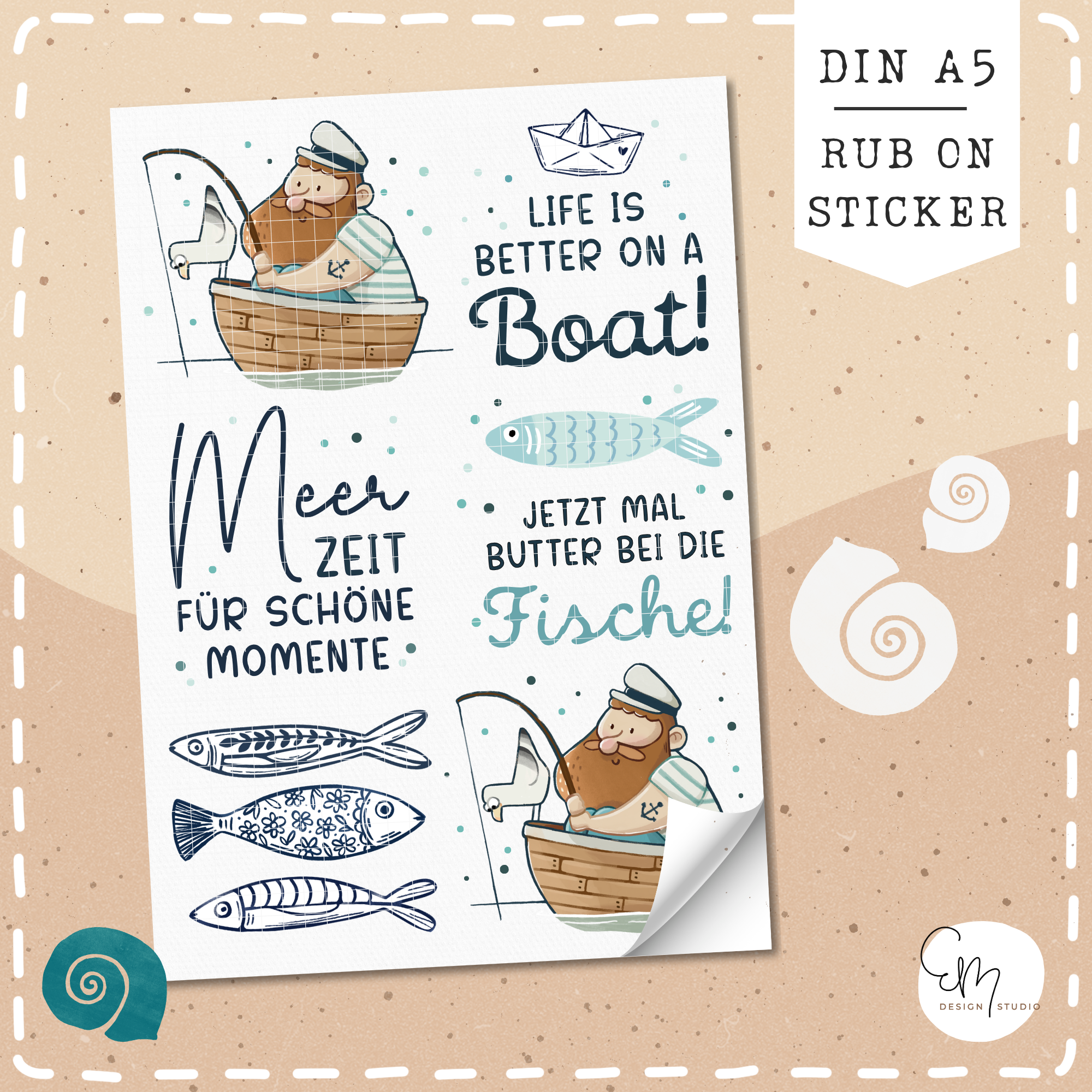 Rub On Sticker "Kleiner Seemann" DIN A5