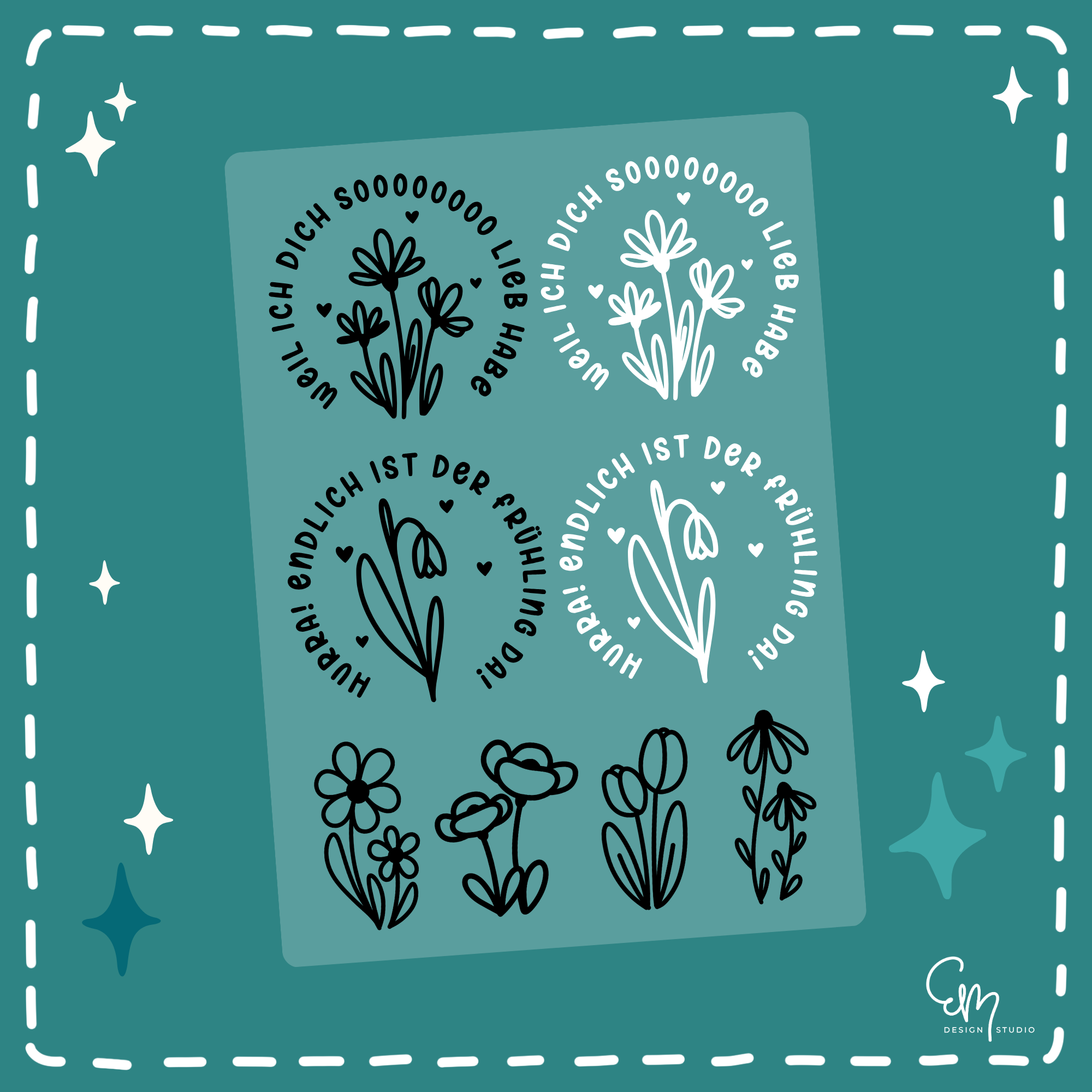 Rub On Sticker - Din A6 - "Hurra, der Frühling ist da!"