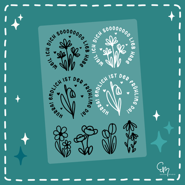 Rub On Sticker - Din A6 - "Hurra, der Frühling ist da!"