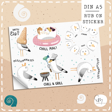 Rub On Sticker "Lustige Möwen Vol 2" DIN A5