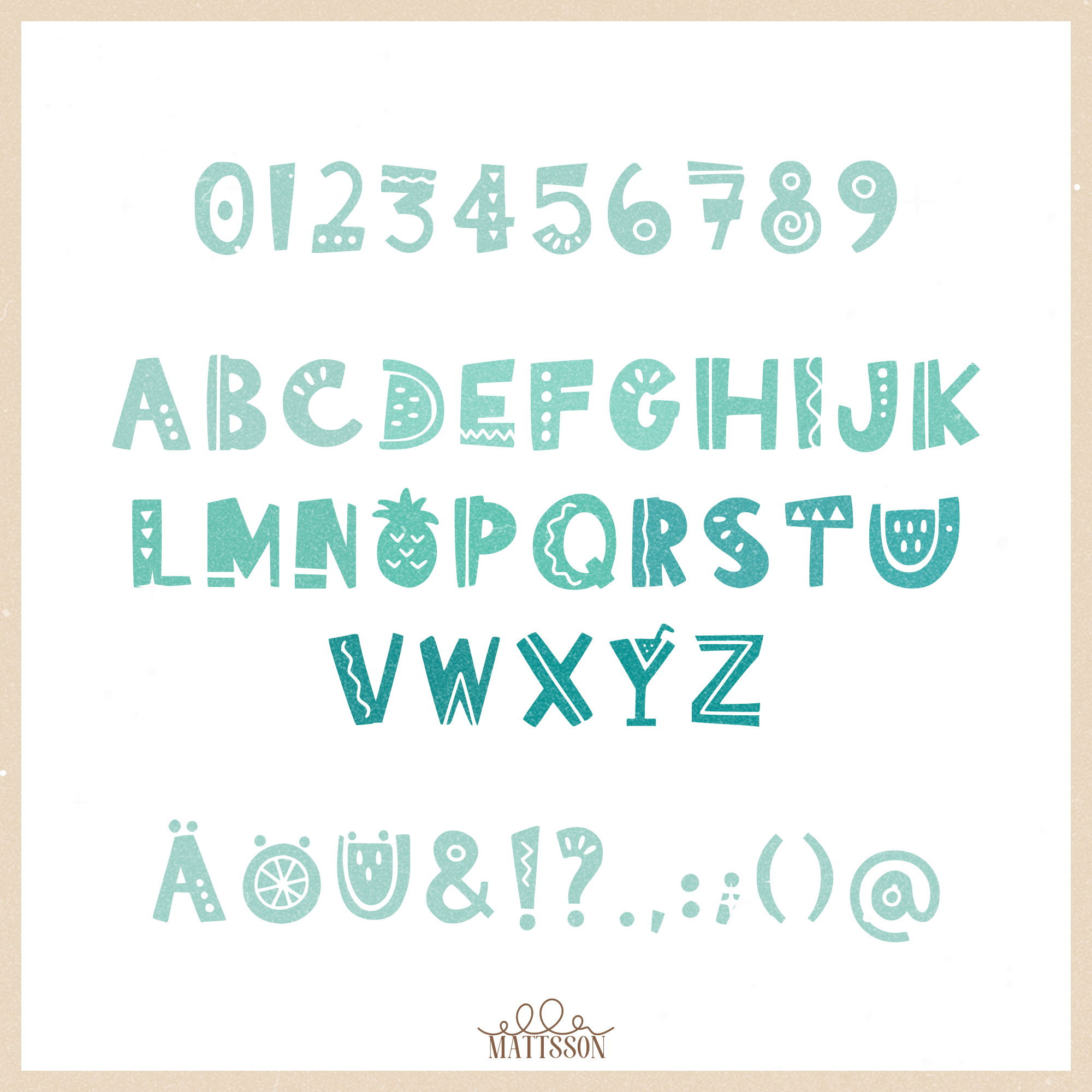 Font - "Sunny Days" by Ella Mattsson©
