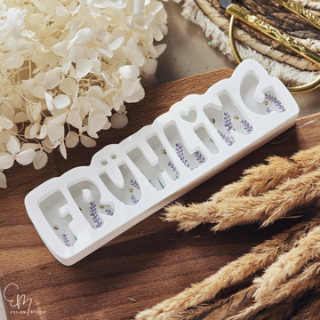 Silikonform - Beleuchtbarer Schriftzug "Frühling" + GRATIS Druckvorlage