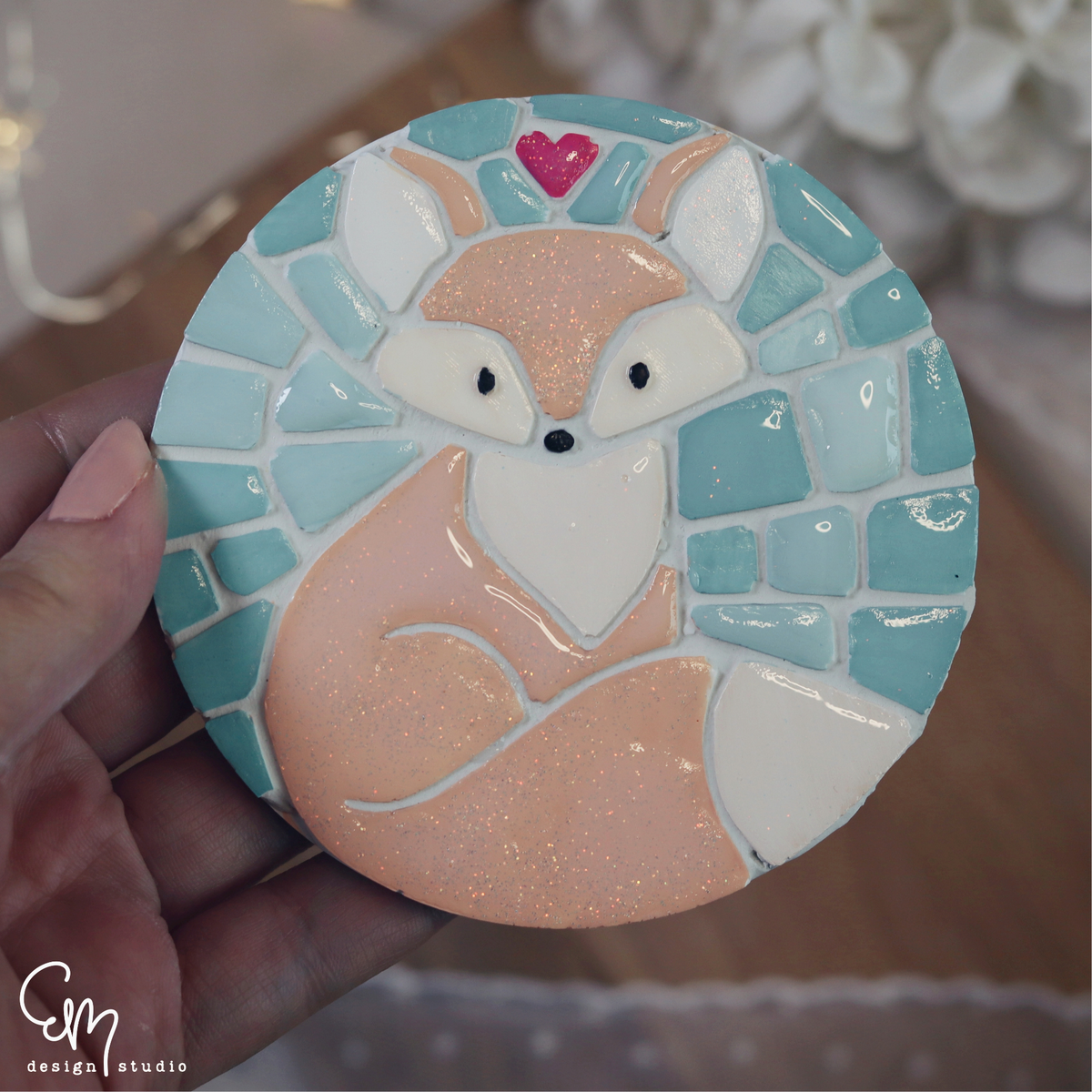 Silikonform - Mosaik Tablett "S" - "Kleiner Fuchs" Ø 10cm