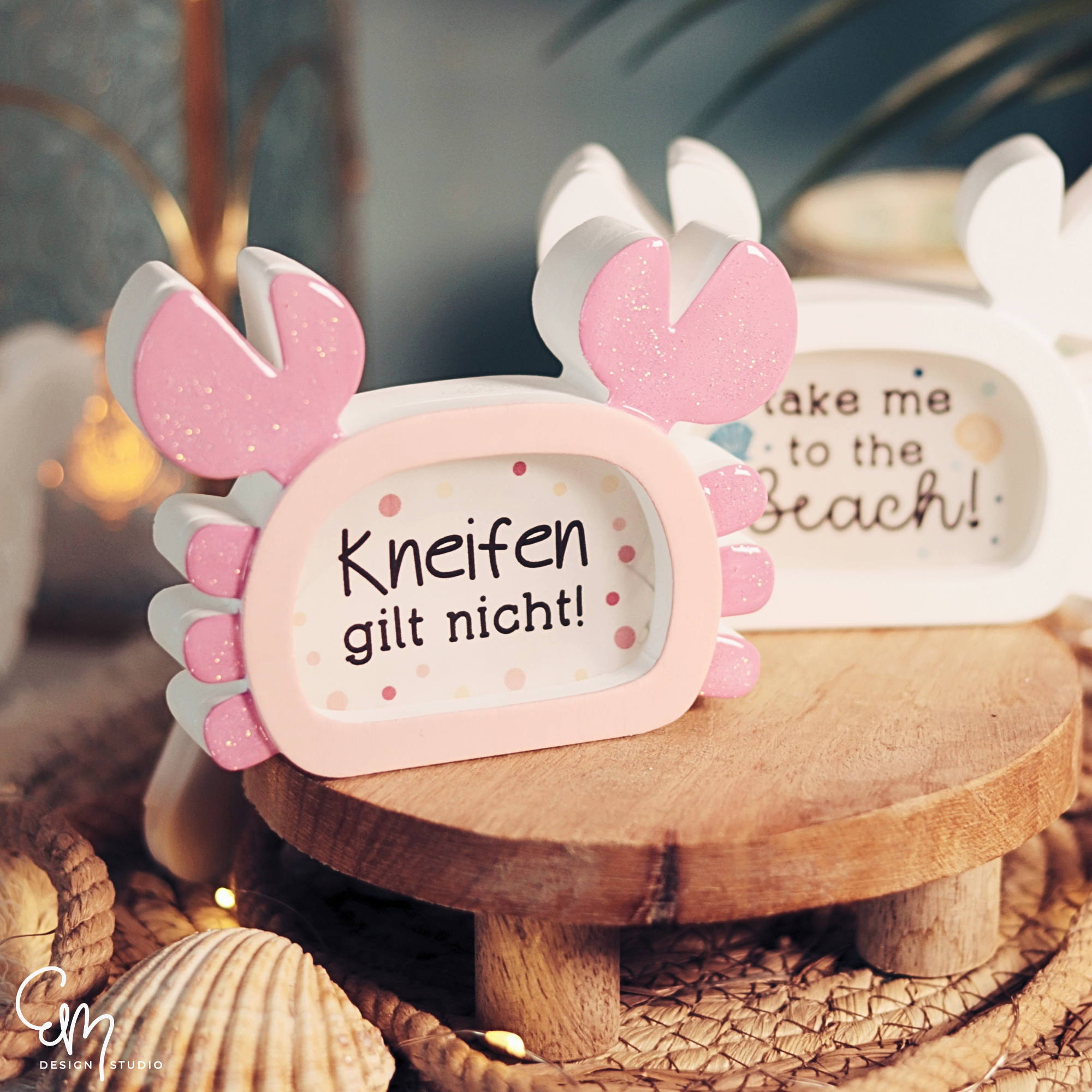 [B-Ware] - Silikonform - "Lenny Crabitz" Leuchtende Krabbe + Gratis Inlay mit verschiedenen Sprüchen