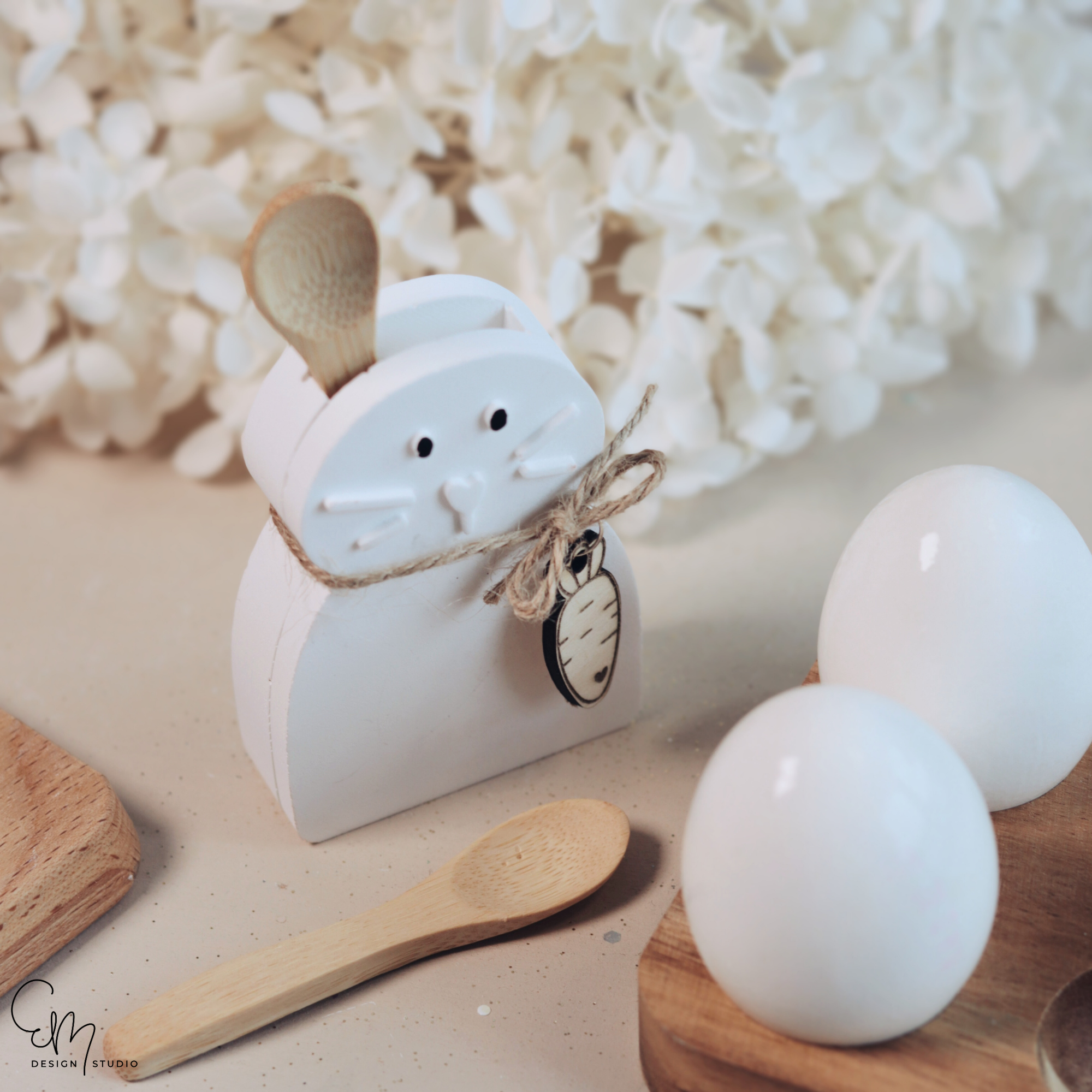 Silikonform - "Lotti Löffelstiel" Häschen für Holzlöffel Ohren (nicht um Lieferumfang enthalten) + Gratis Möhren Lasercut Datei