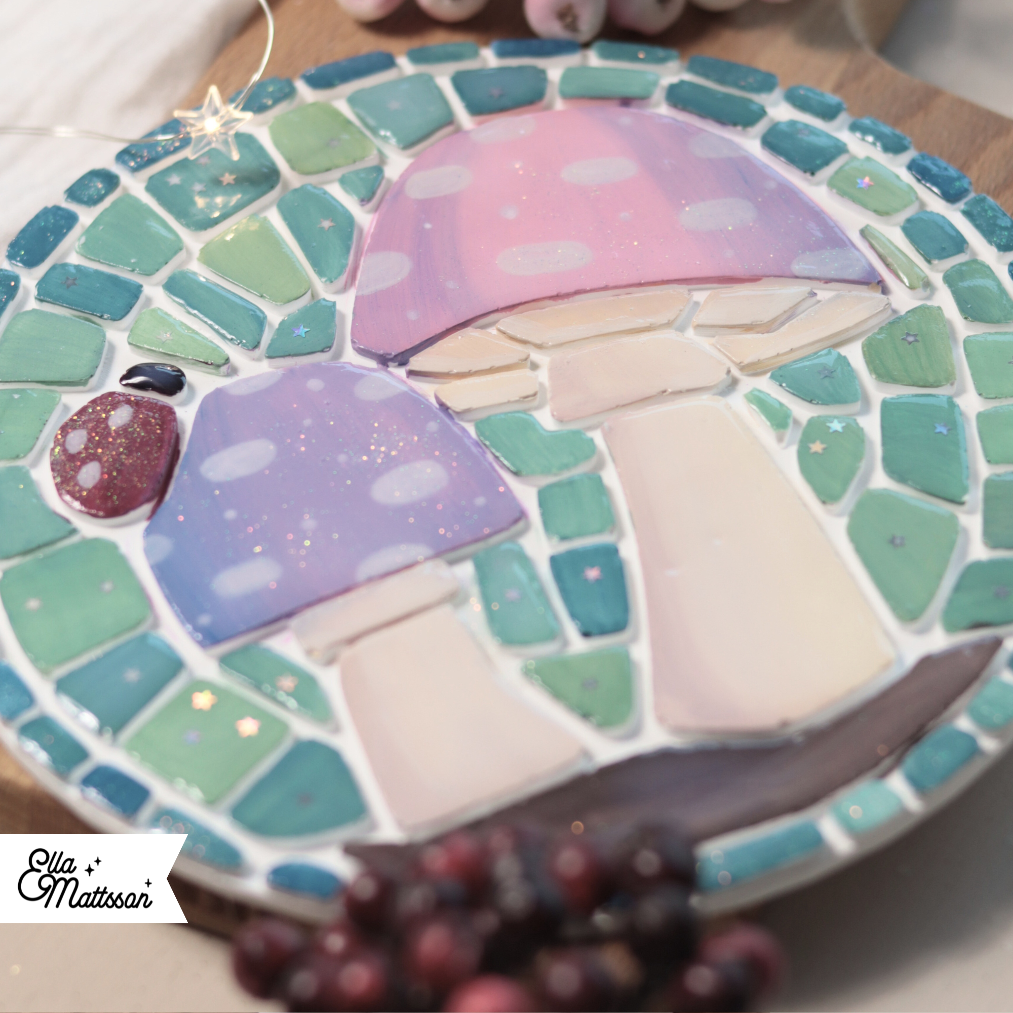 Silikonform Mosaik Tablett L - "Zauberpilze"