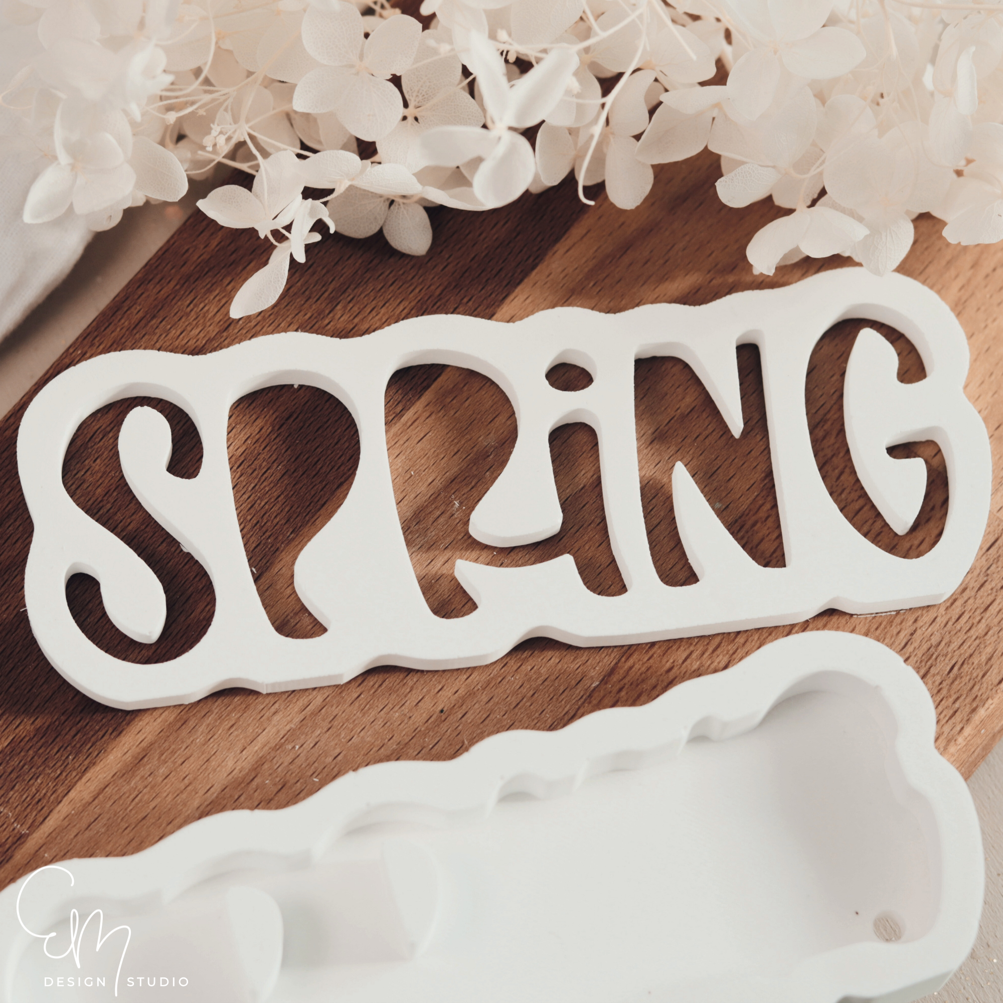 Silikonform - "Spring glow" - beleuchtbarer Schriftzug