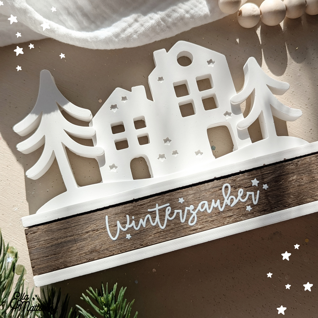Silikonform "Winterlandschaft" Aufstecker für Klötzchensockel Modul - Ella Mattsson