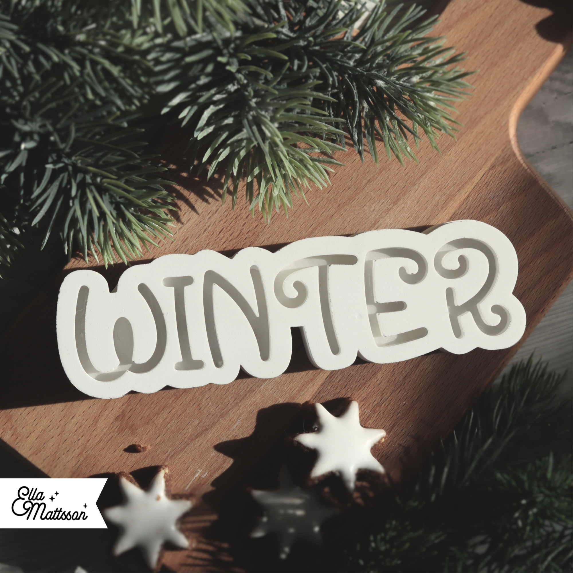 Silikonform - "Leuchtender Winter Schriftzug"