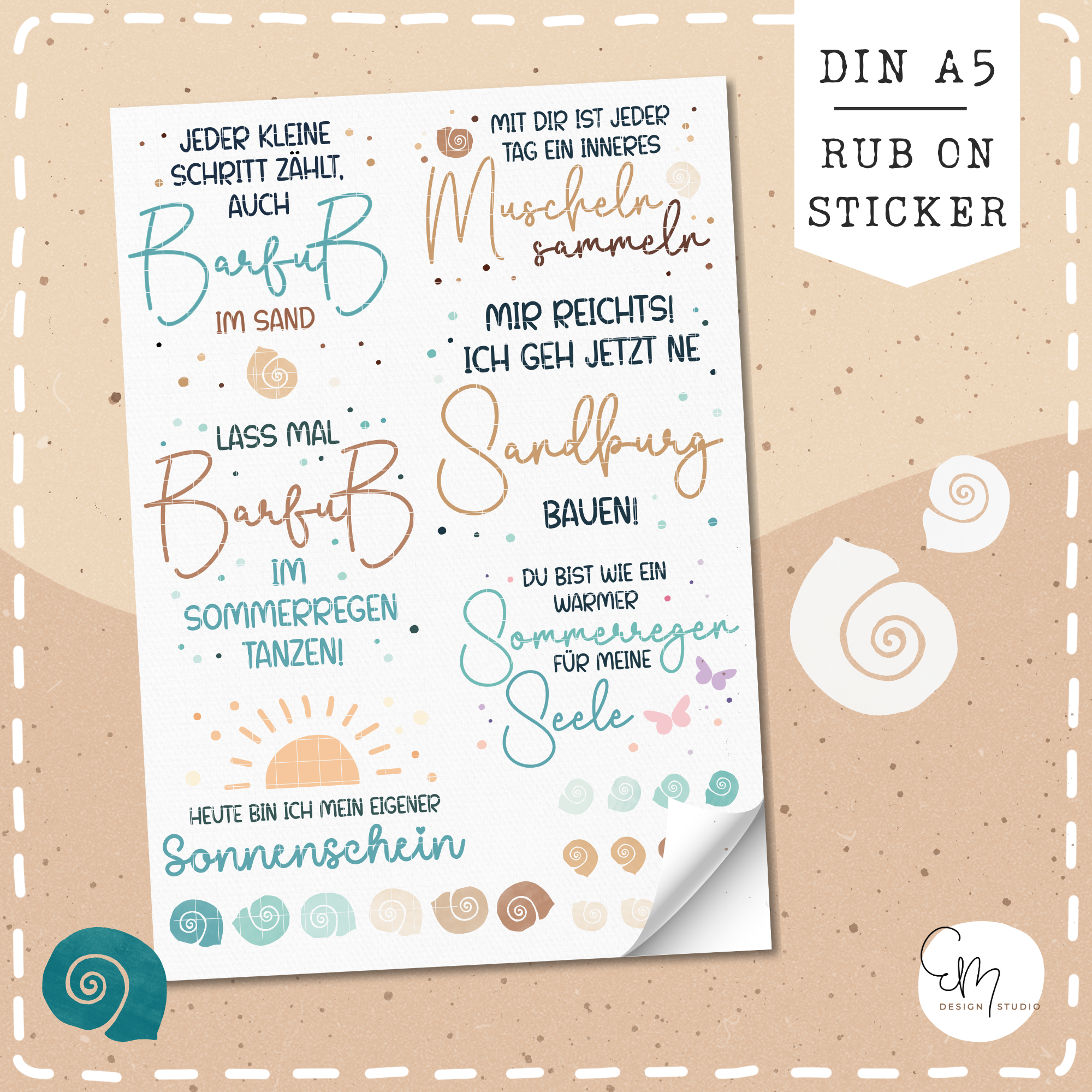 Rub On Sticker "Sprüche vom Strand" DIN A5