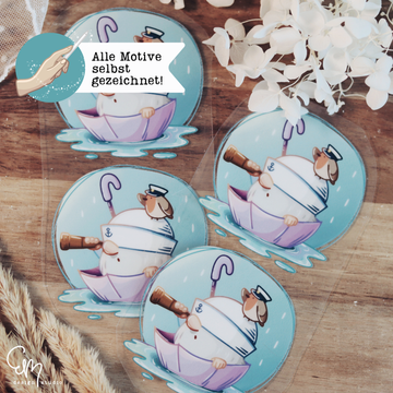 Rub on Sticker - "Schietwetter Wichtel im Regenschirm"