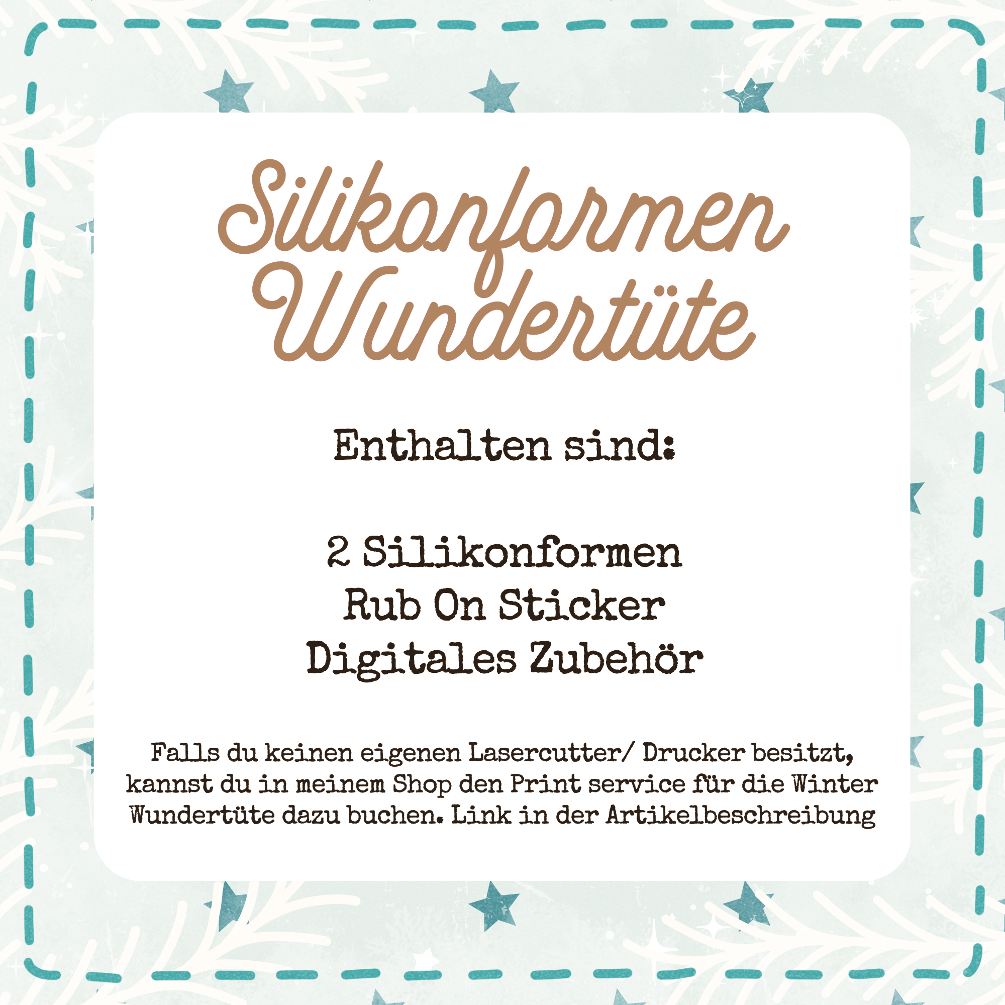 Silikonformen Wundertüte - "Winter und Weihnachten" verschiedene Optionen zu Auswahl