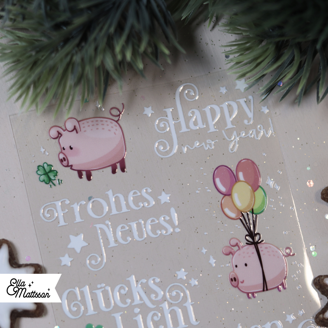 Rub On Sticker Din A6 - "Frohes Neues"