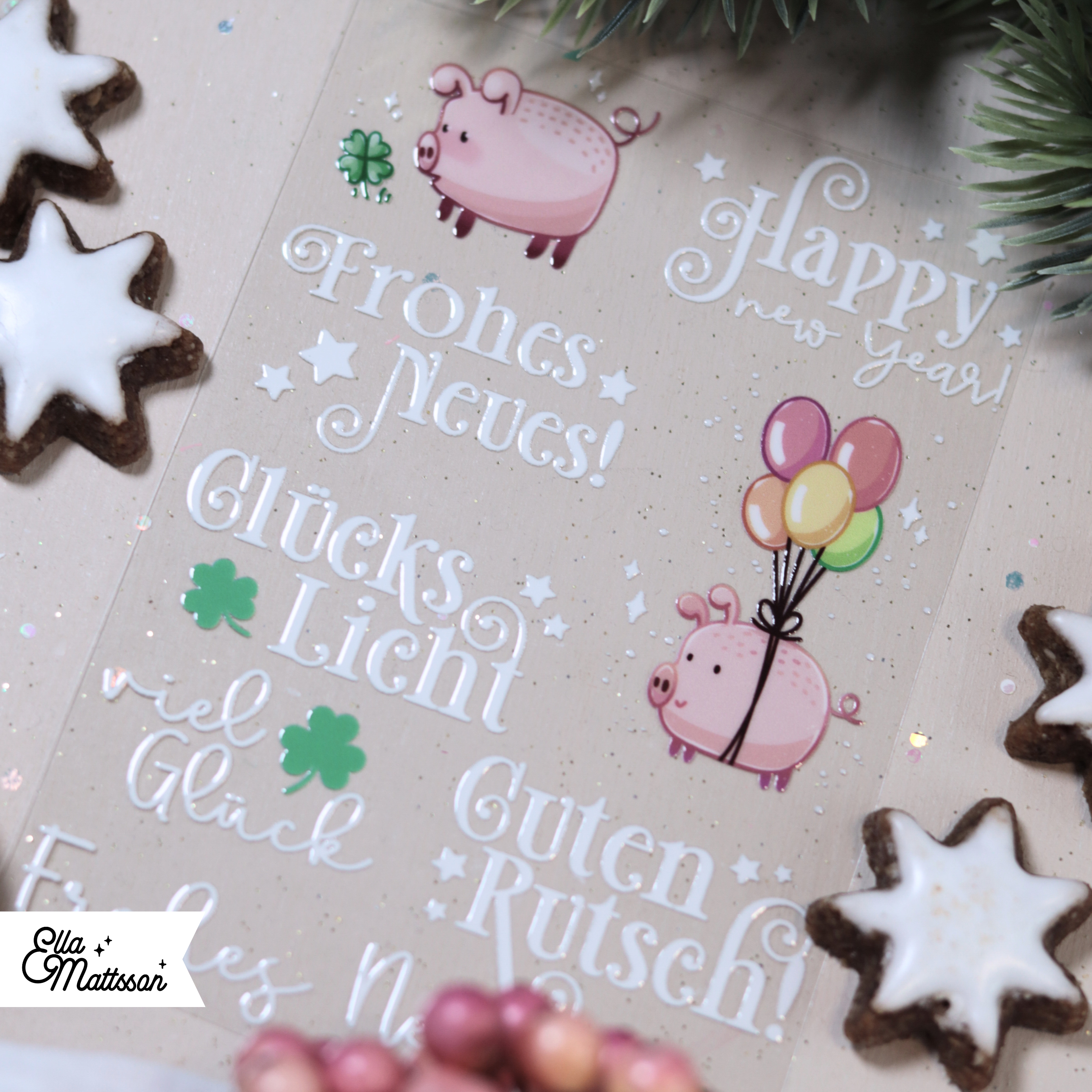 Rub On Sticker Din A6 - "Frohes Neues"