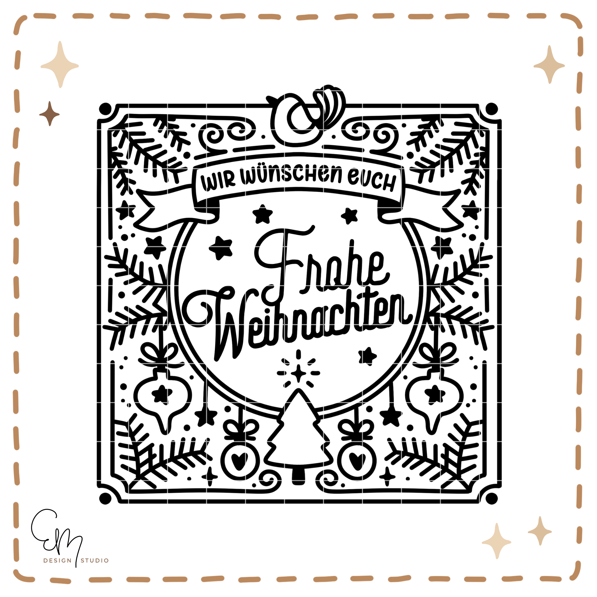 Plotterdatei - "Frohe Weihnachten Ornament"