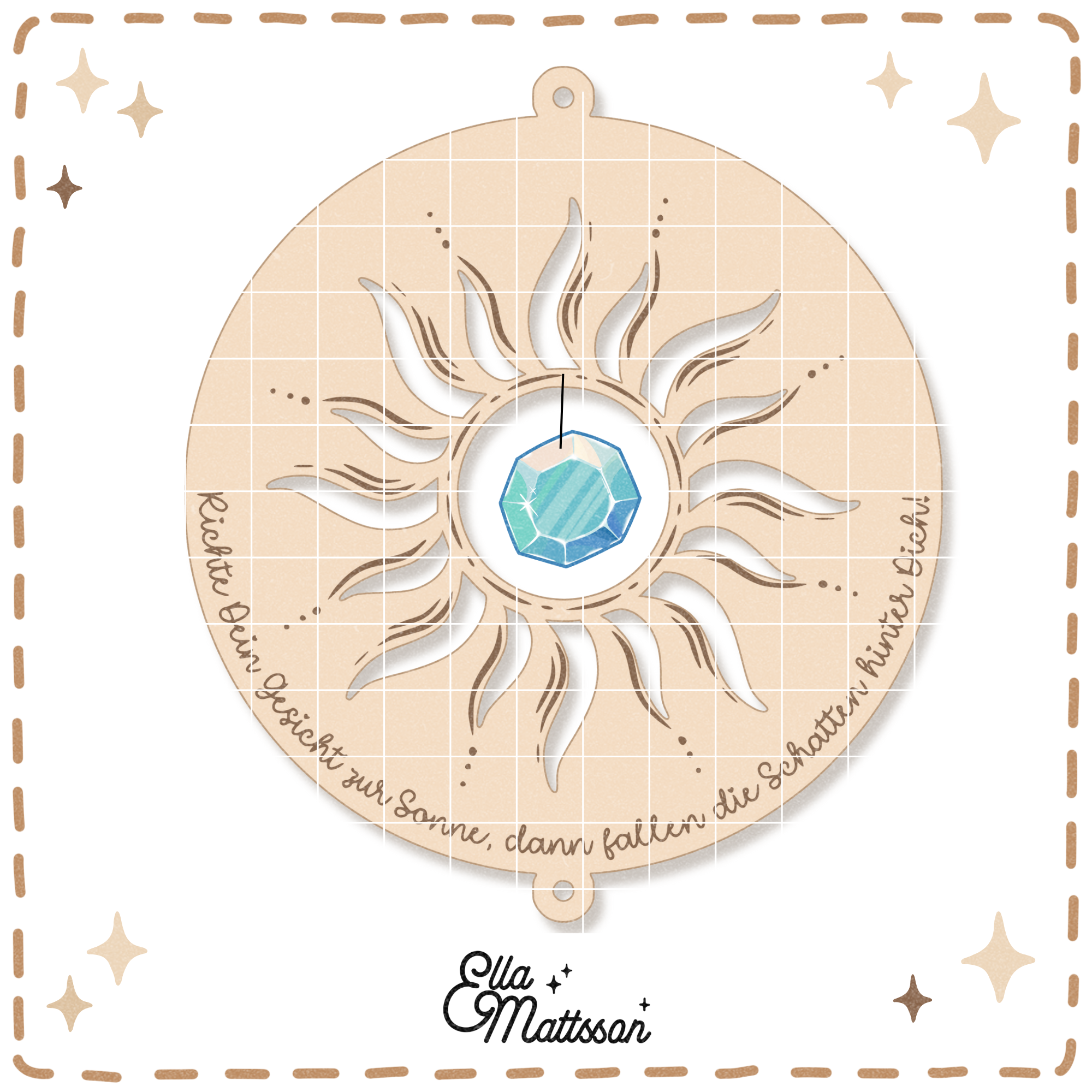 Lasercut & Plotterdatei - "Boho Sun" Suncatcher
