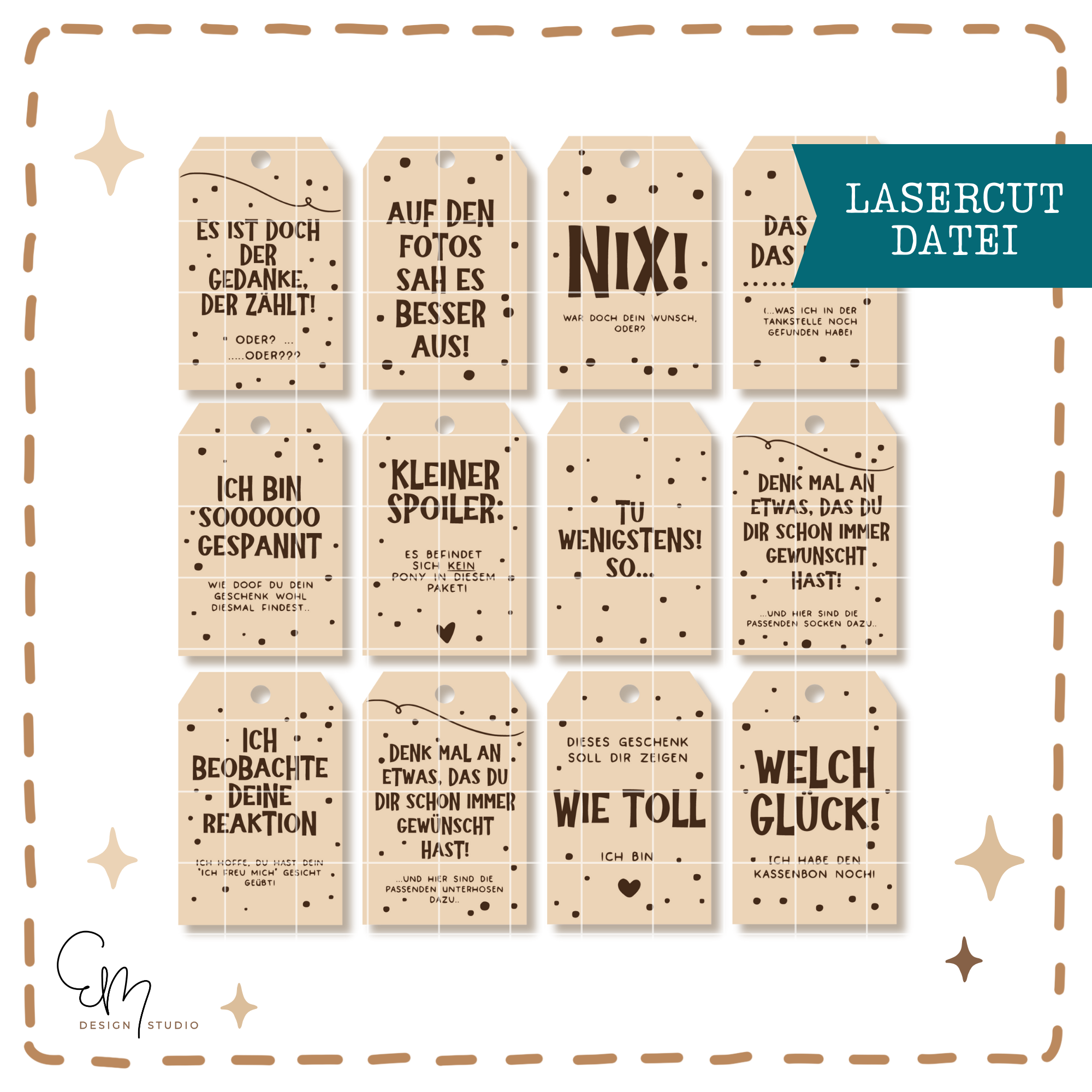 Lasercut + Print & Cut - lustige Geschenkanhänger