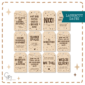 Lasercut + Print & Cut - lustige Geschenkanhänger