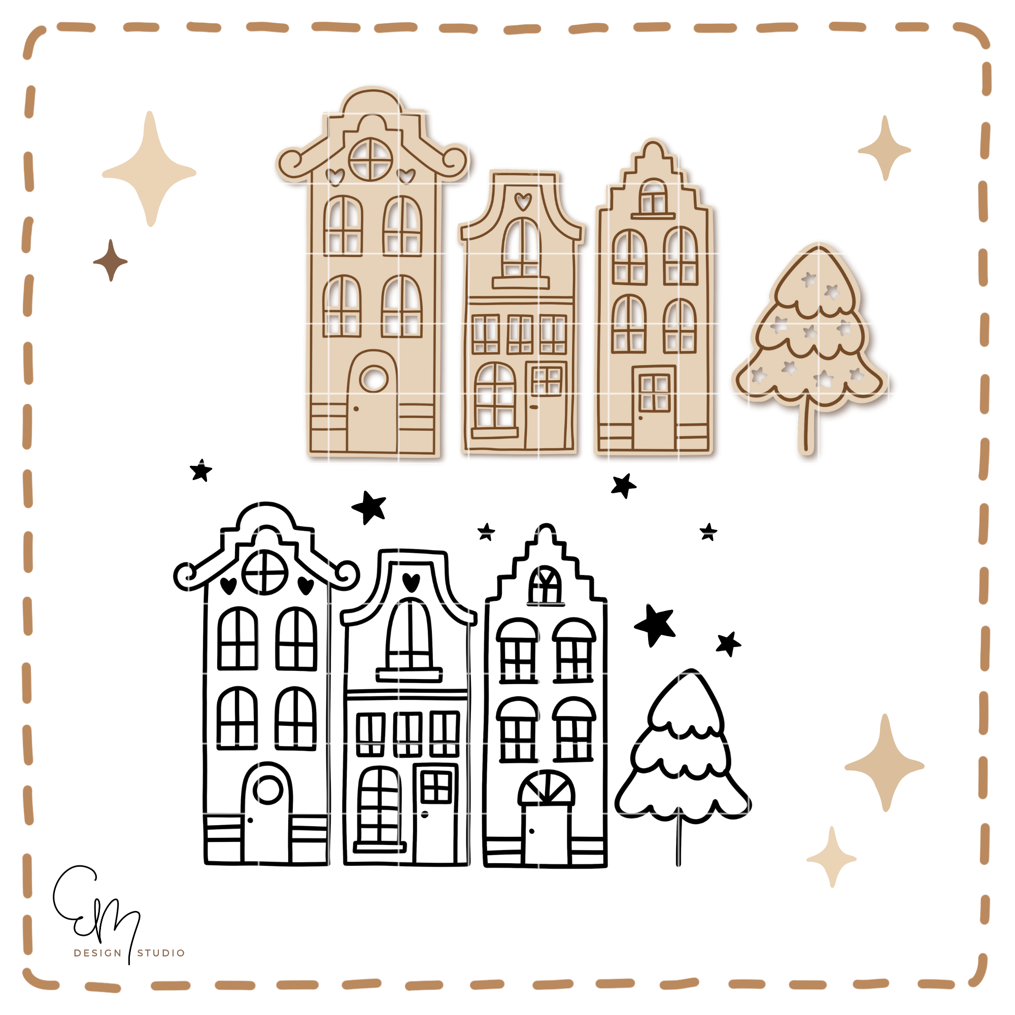 Plotter und Lasercut Datei - Grachtenhäuschen