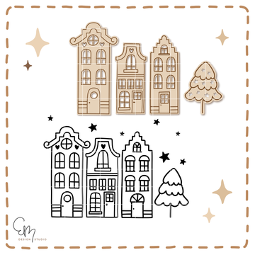 Plotter und Lasercut Datei - Grachtenhäuschen