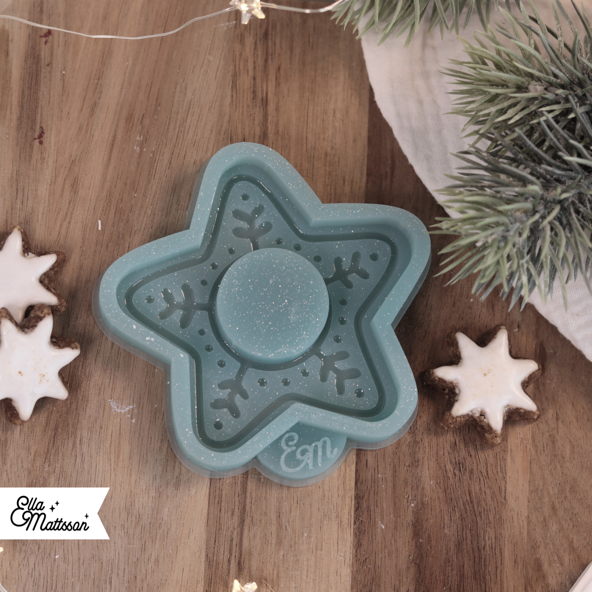 Silikonform - Lebkuchen Stern für Schokokugel (Mit Gratis Lasercut Dateien + Stabkerzen Einsatz)