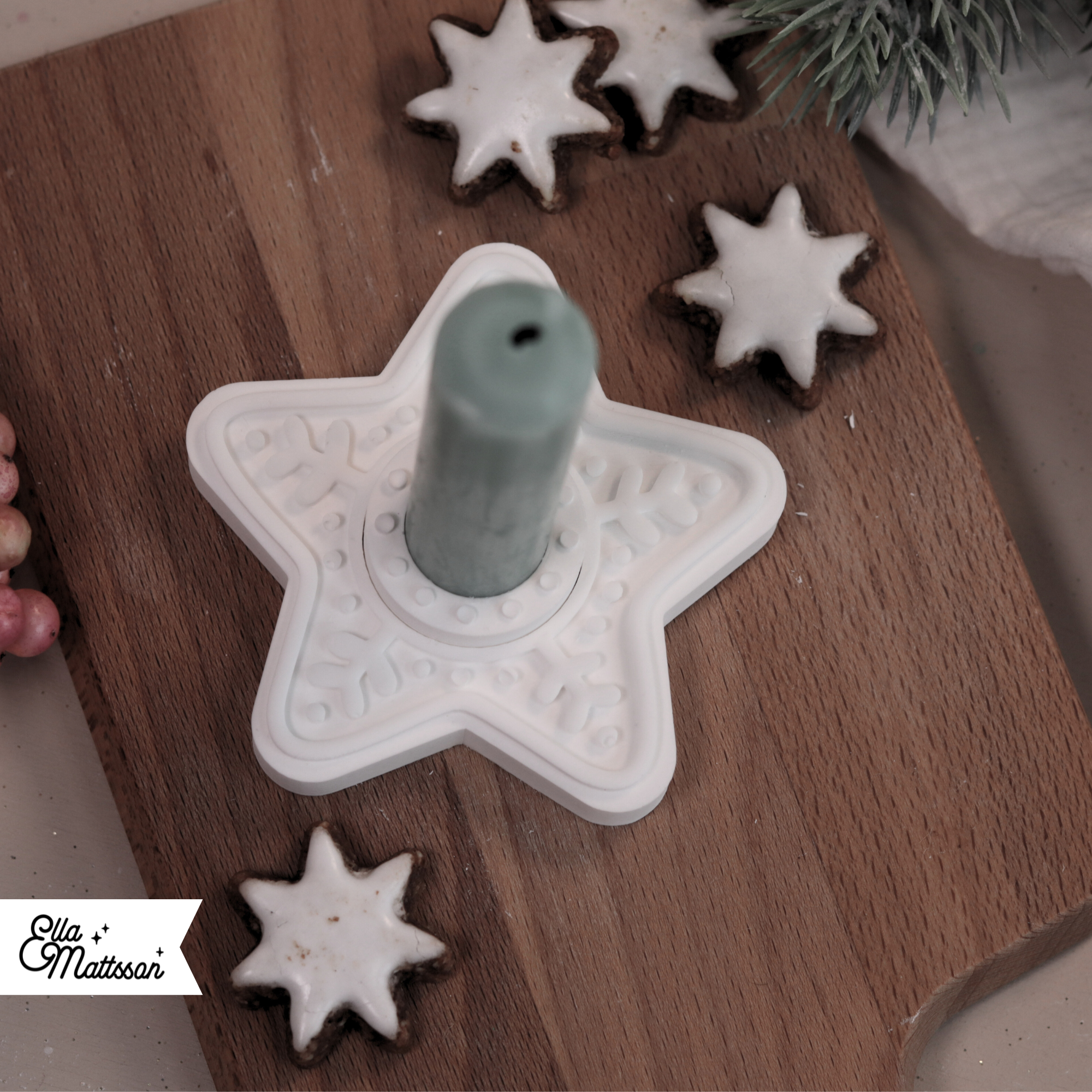 Silikonform - Lebkuchen Stern für Schokokugel (Mit Gratis Lasercut Dateien + Stabkerzen Einsatz)