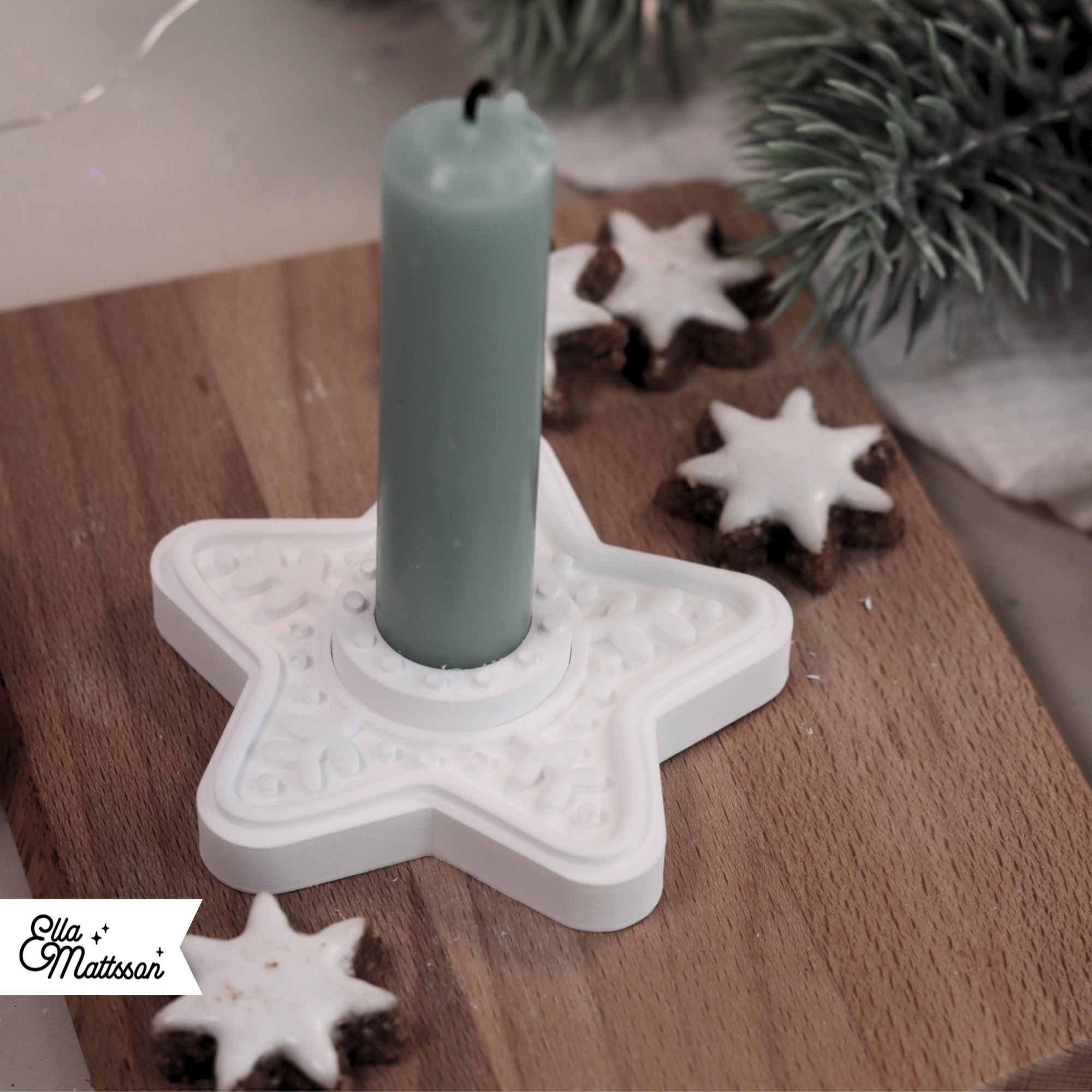 Silikonform - Lebkuchen Stern für Schokokugel (Mit Gratis Lasercut Dateien + Stabkerzen Einsatz)